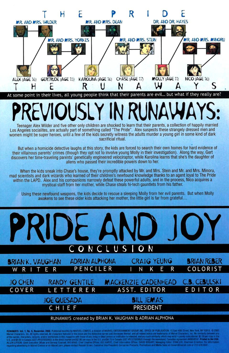 Read online Runaways (2003) comic -  Issue #6 - 2