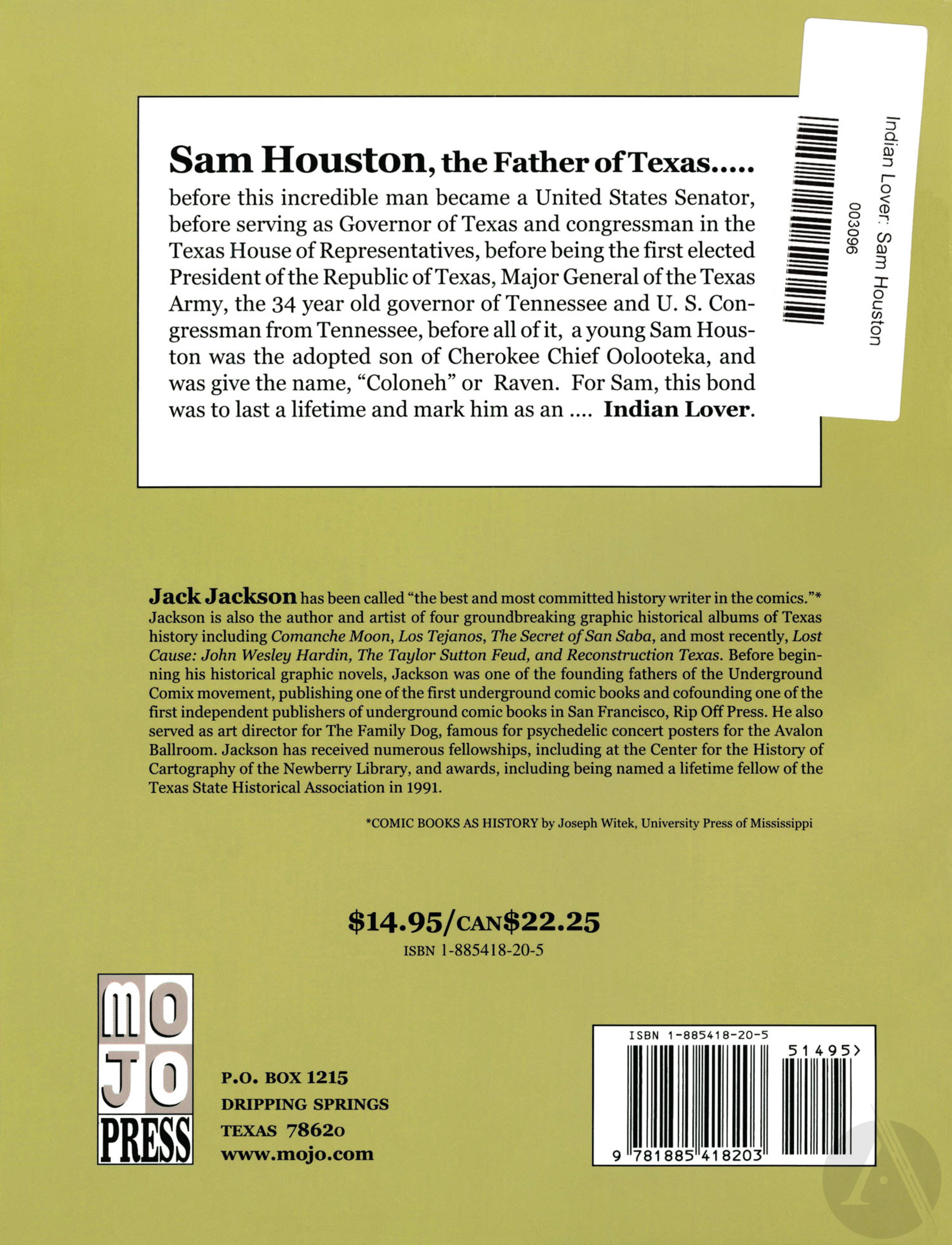 Read online Indian Lover: Sam Houston & the Cherokees comic -  Issue # TPB - 116
