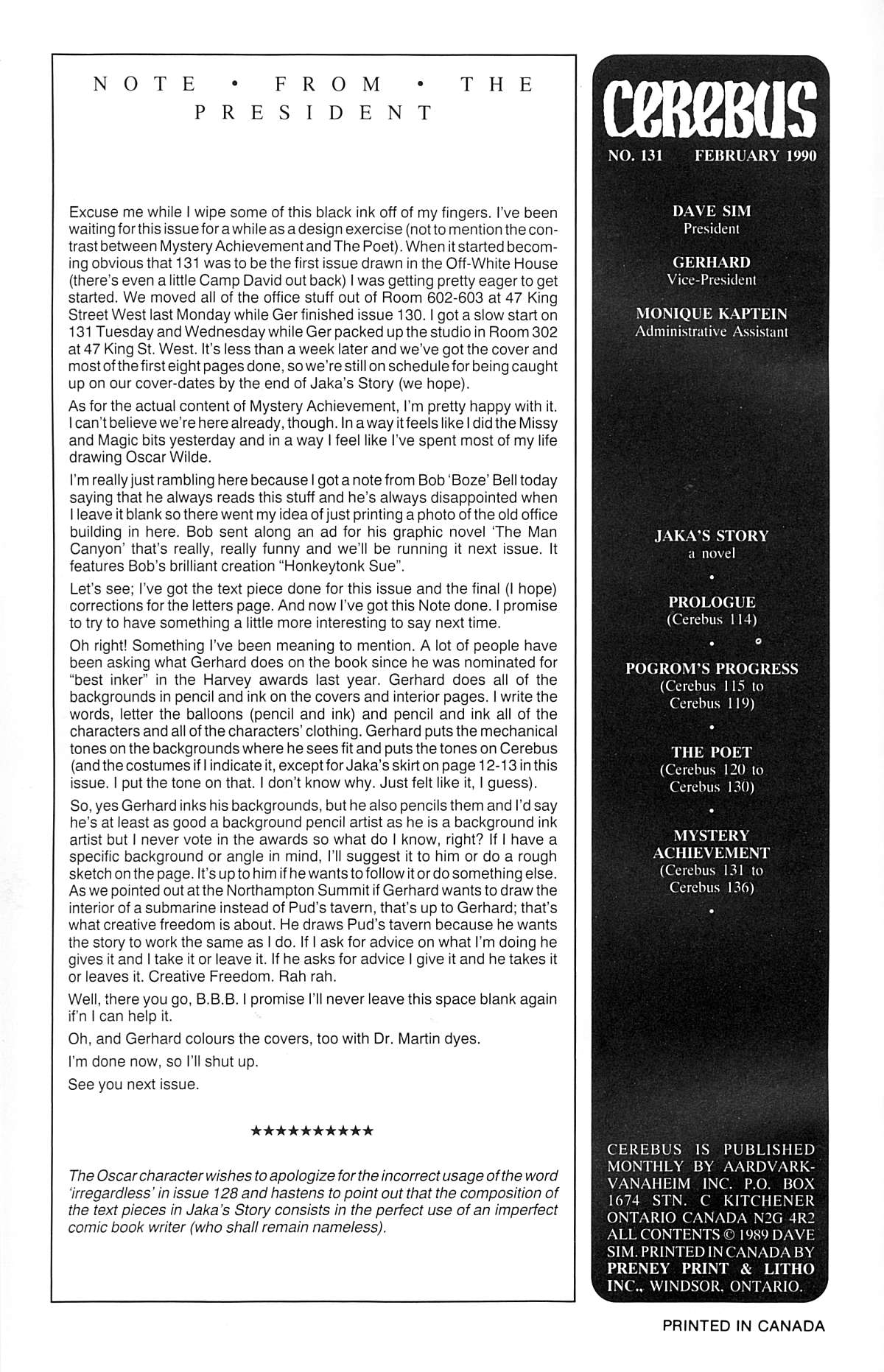 Cerebus Issue #131 #130 - English 2