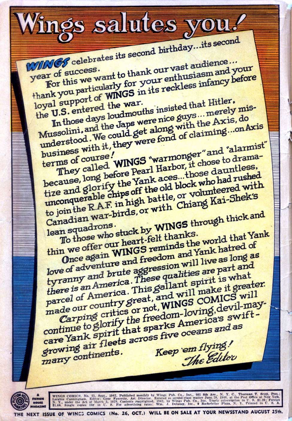 Read online Wings Comics comic -  Issue #25 - 2