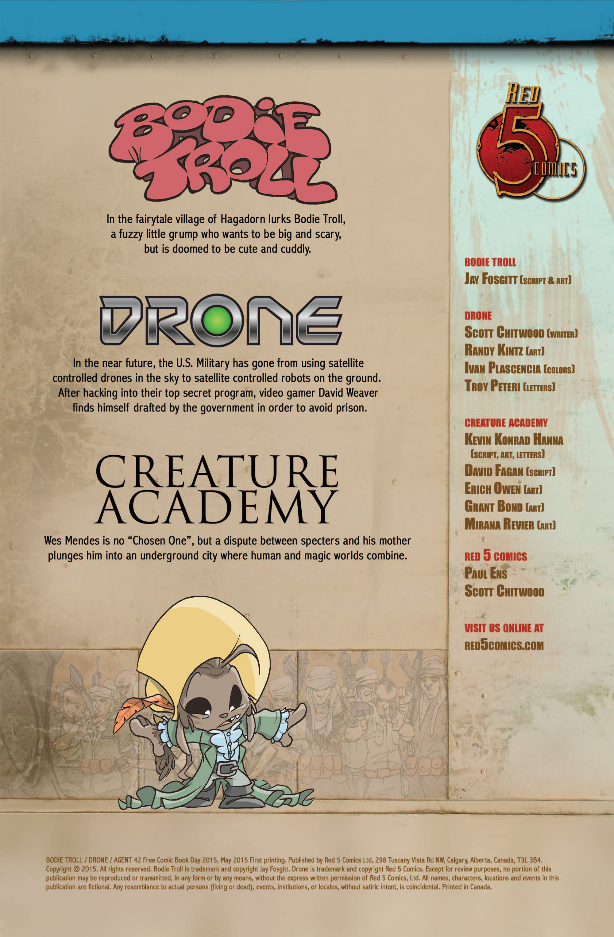 Read online Free Comic Book Day 2015 comic -  Issue # Bodie Troll-Drone-Agent 42 - 2
