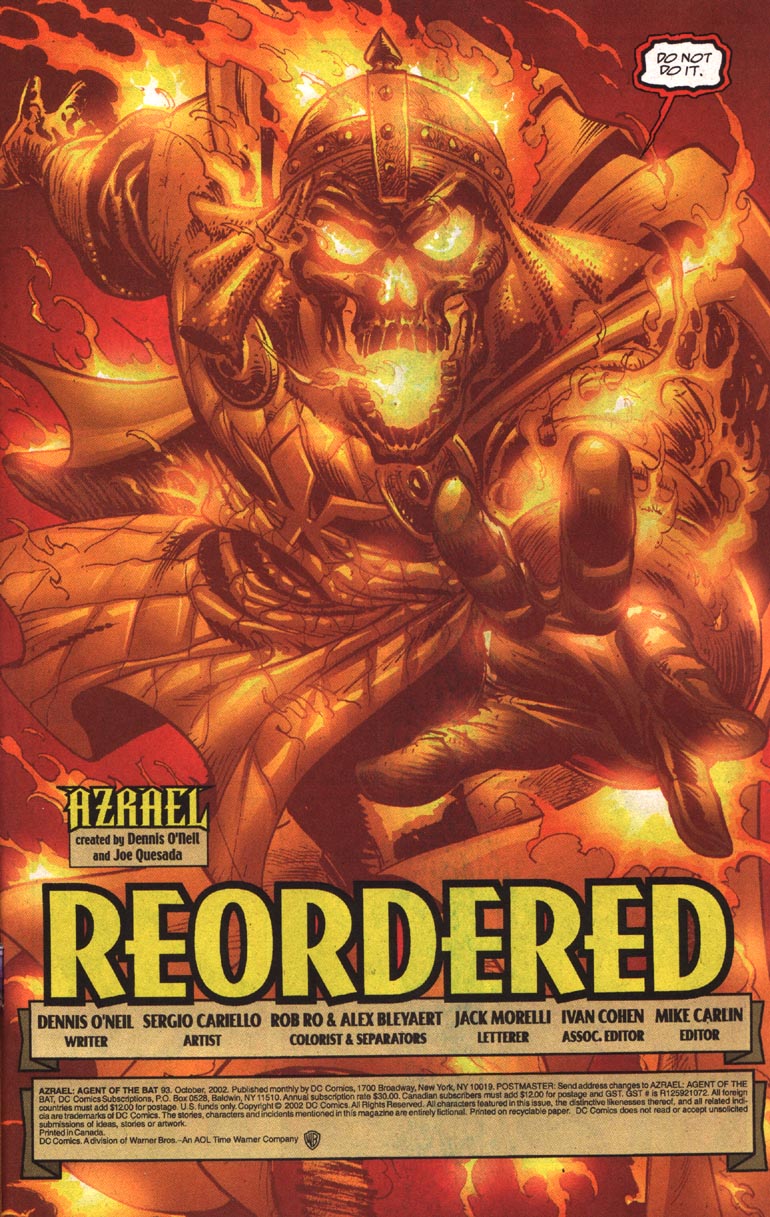Read online Azrael: Agent of the Bat comic -  Issue #93 - 2