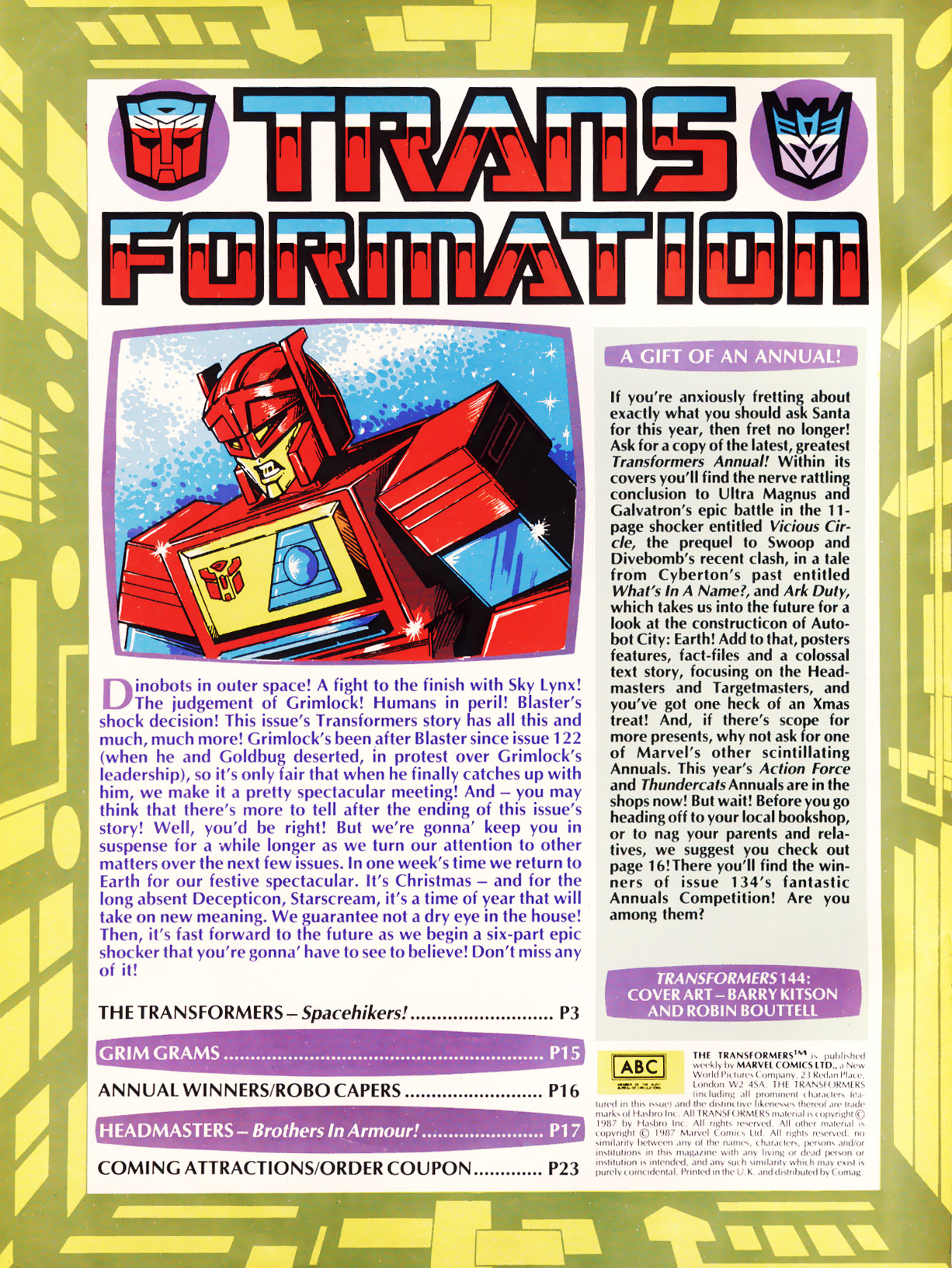 Read online The Transformers (UK) comic -  Issue #144 - 2