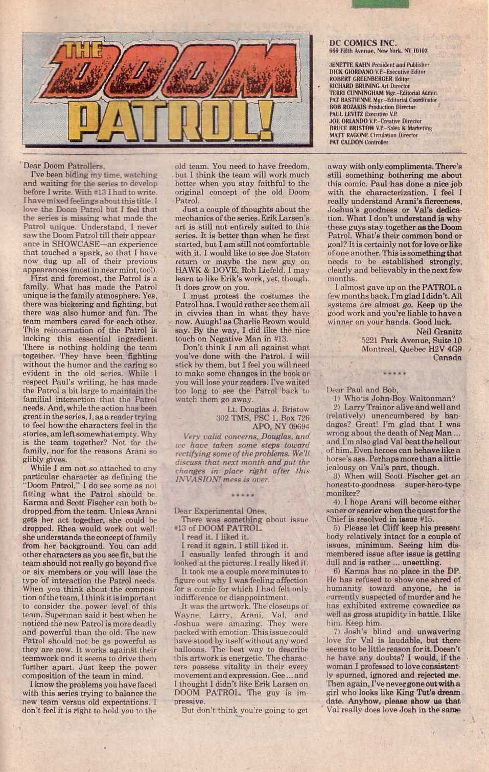 Read online Doom Patrol (1987) comic -  Issue #17 - 24