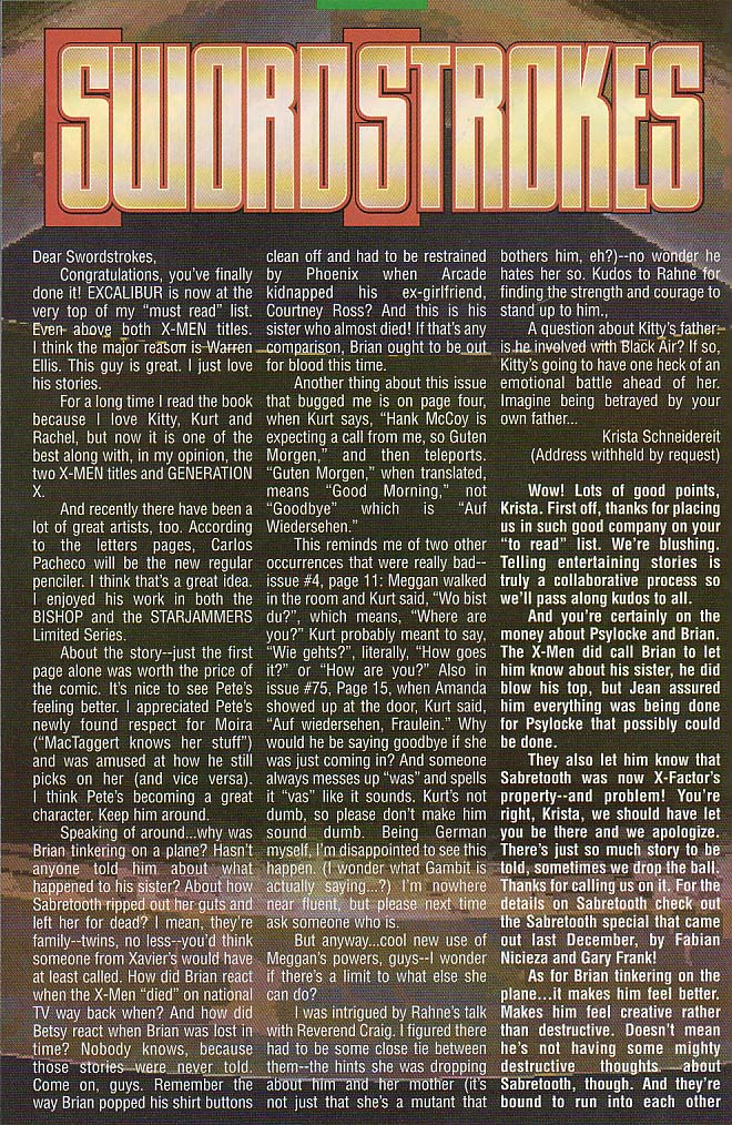 Read online Excalibur (1988) comic -  Issue #97 - 22