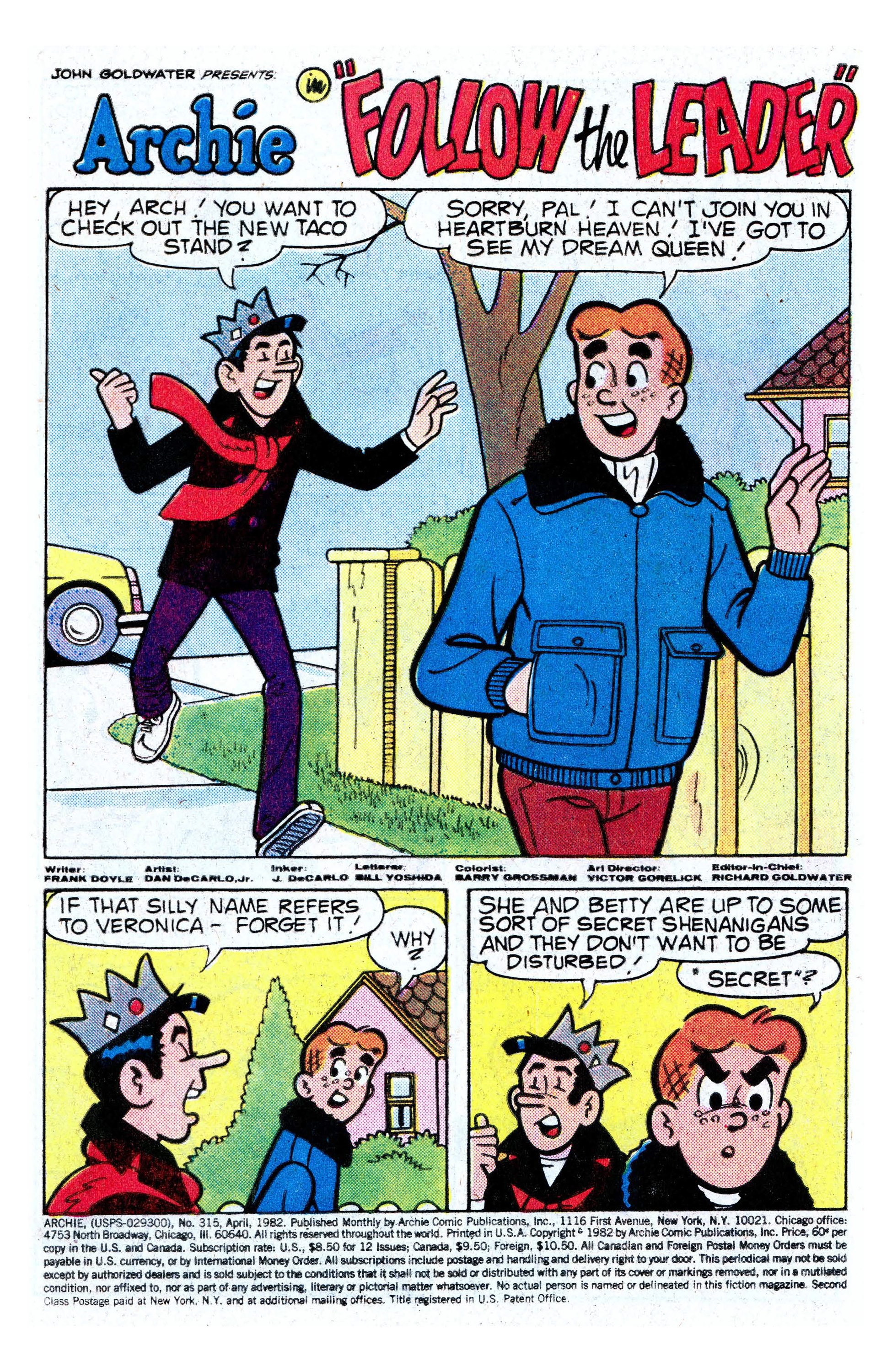 Read online Archie (1960) comic -  Issue #315 - 2