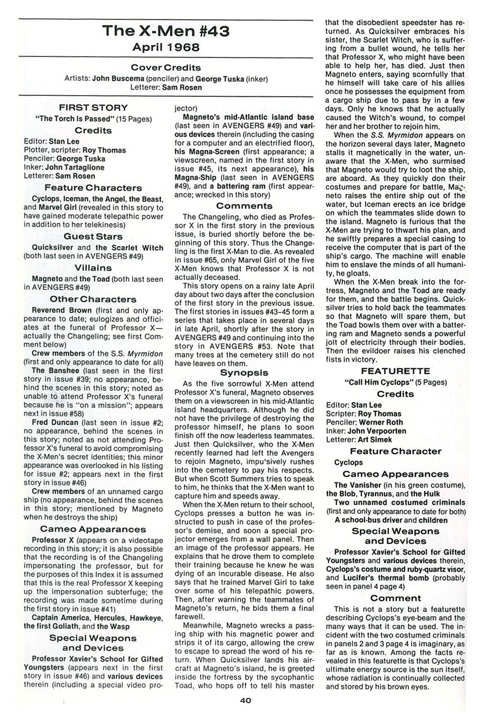 The Official Marvel Index To The X-Men (1987) issue 2 - Page 42