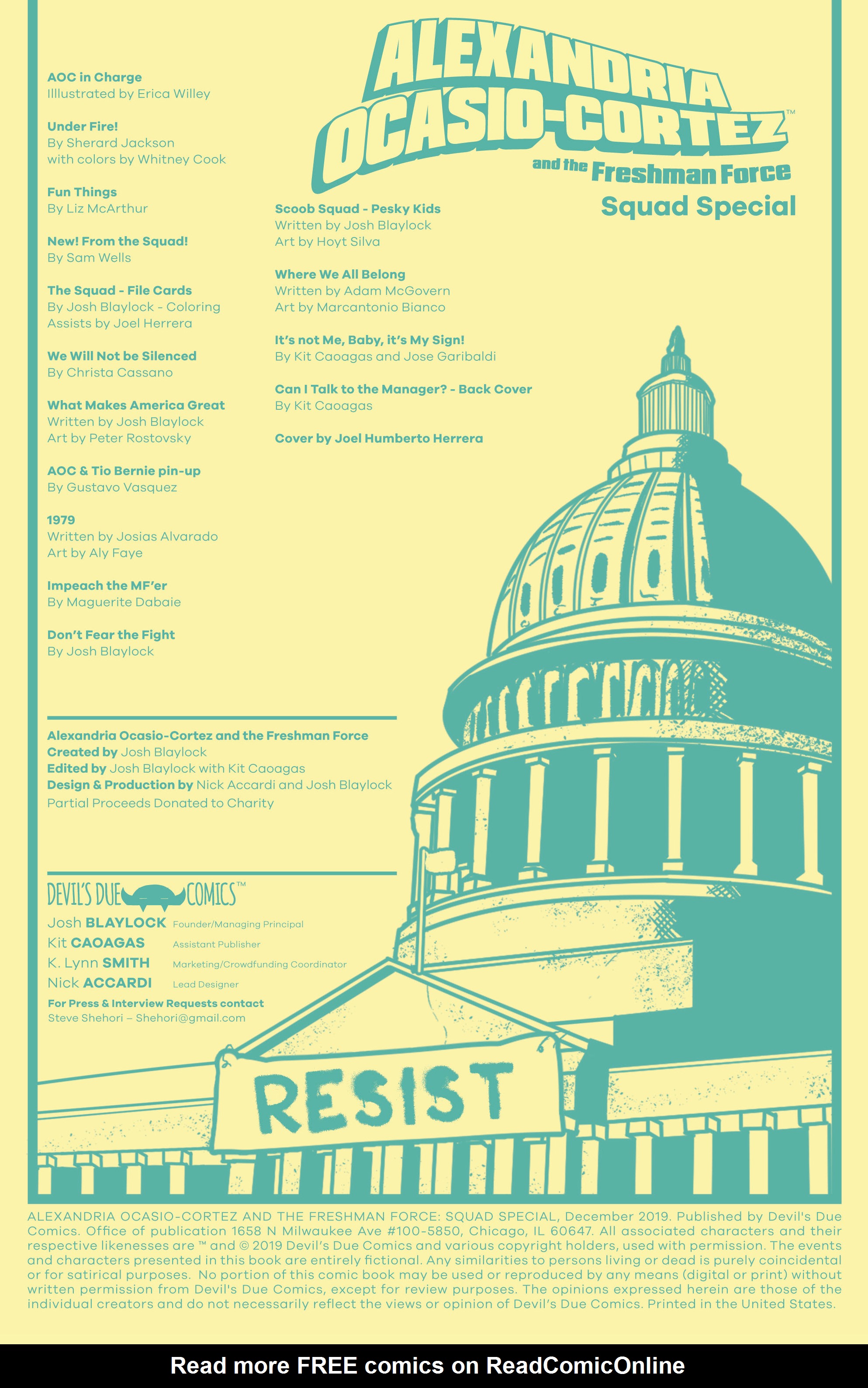 Read online Alexandria Ocasio-Cortez and the Freshman Force: Squad Special comic -  Issue # Full - 2