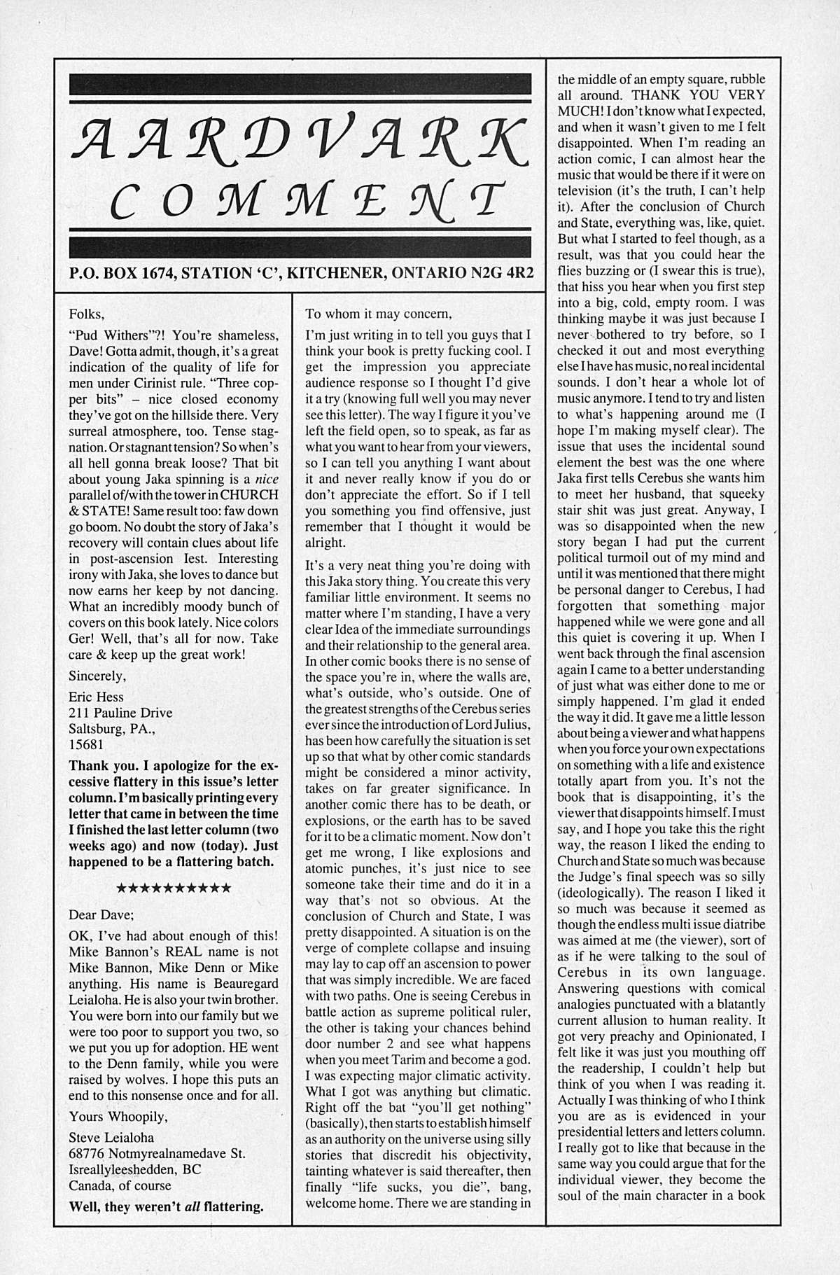 Cerebus Issue #121 #120 - English 22