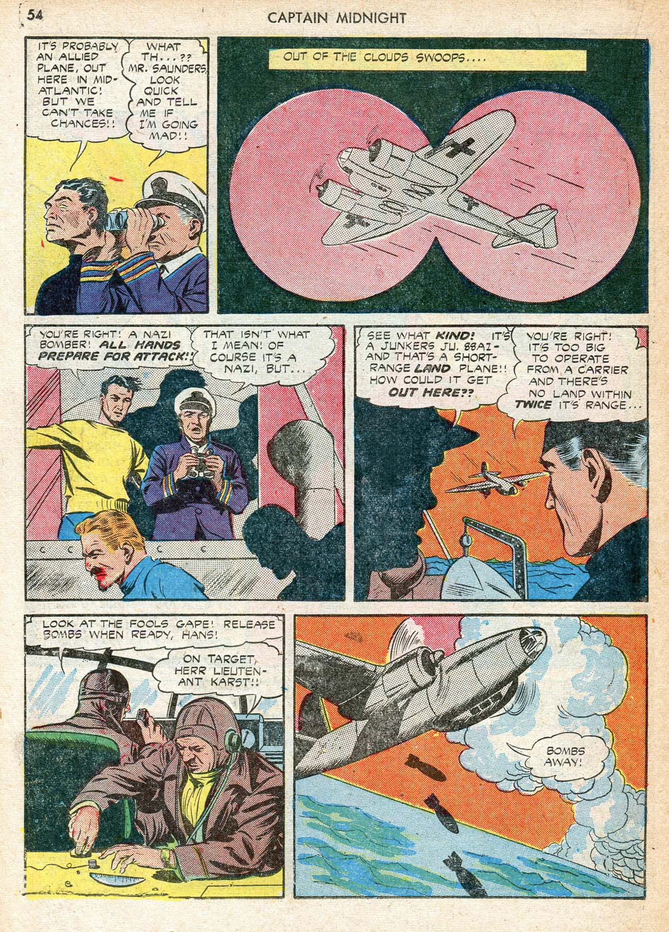 Read online Captain Midnight (1942) comic -  Issue #12 - 54