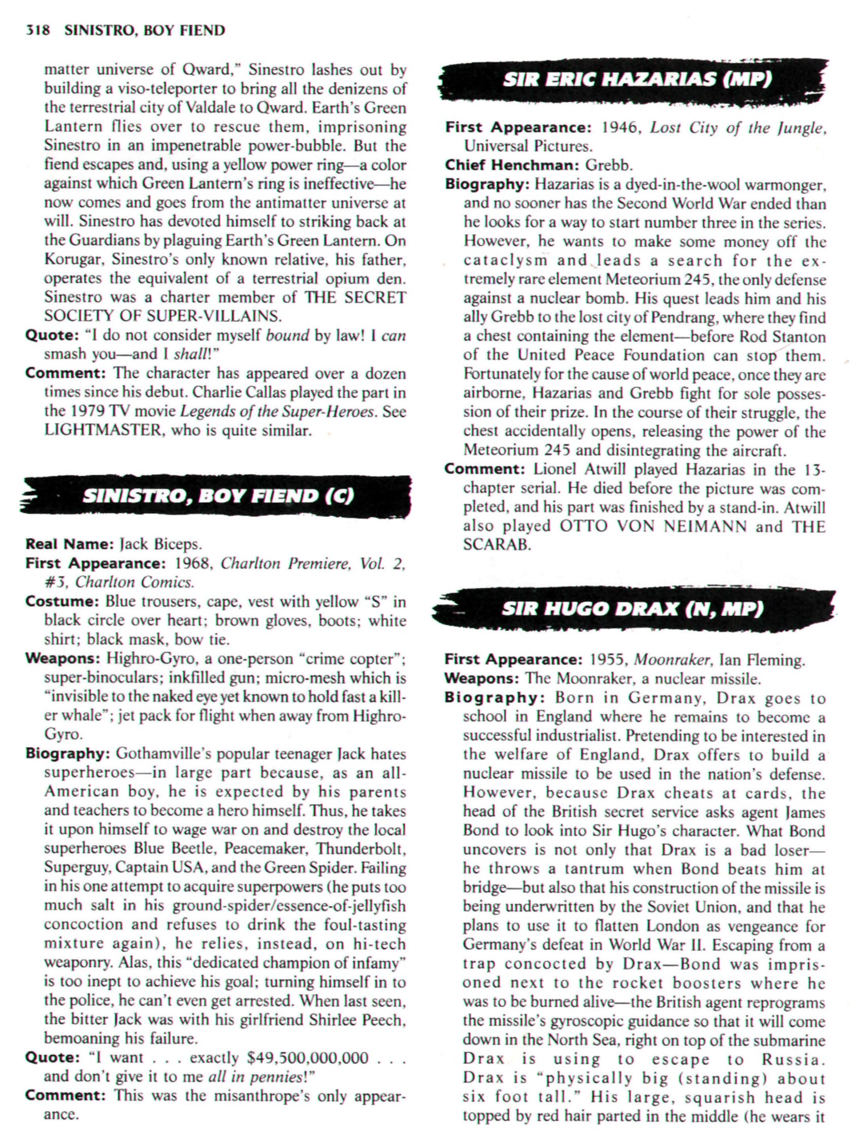 Read online The Encyclopedia of Super Villains comic -  Issue # TPB (Part 2) - 101