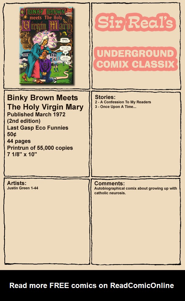 Read online Binky Brown Meets the Holy Virgin Mary comic -  Issue # Full - 1