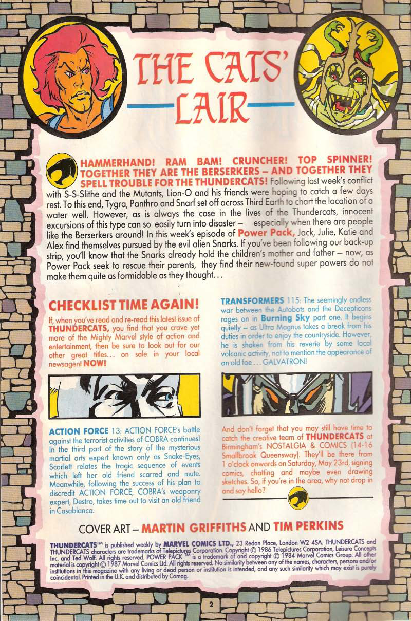 Read online ThunderCats (1987) comic -  Issue #11 - 2