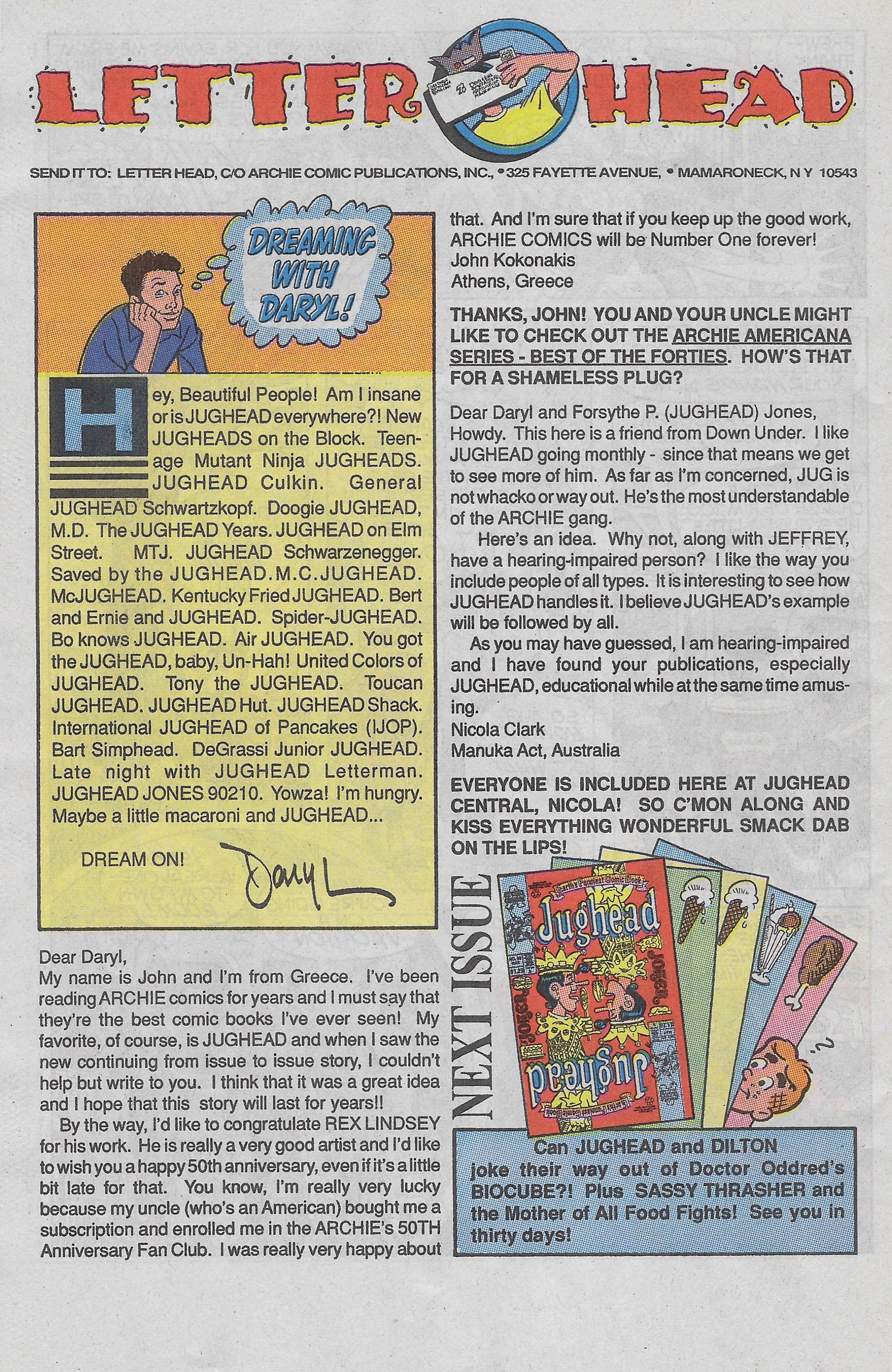 Read online Jughead (1987) comic -  Issue #32 - 34