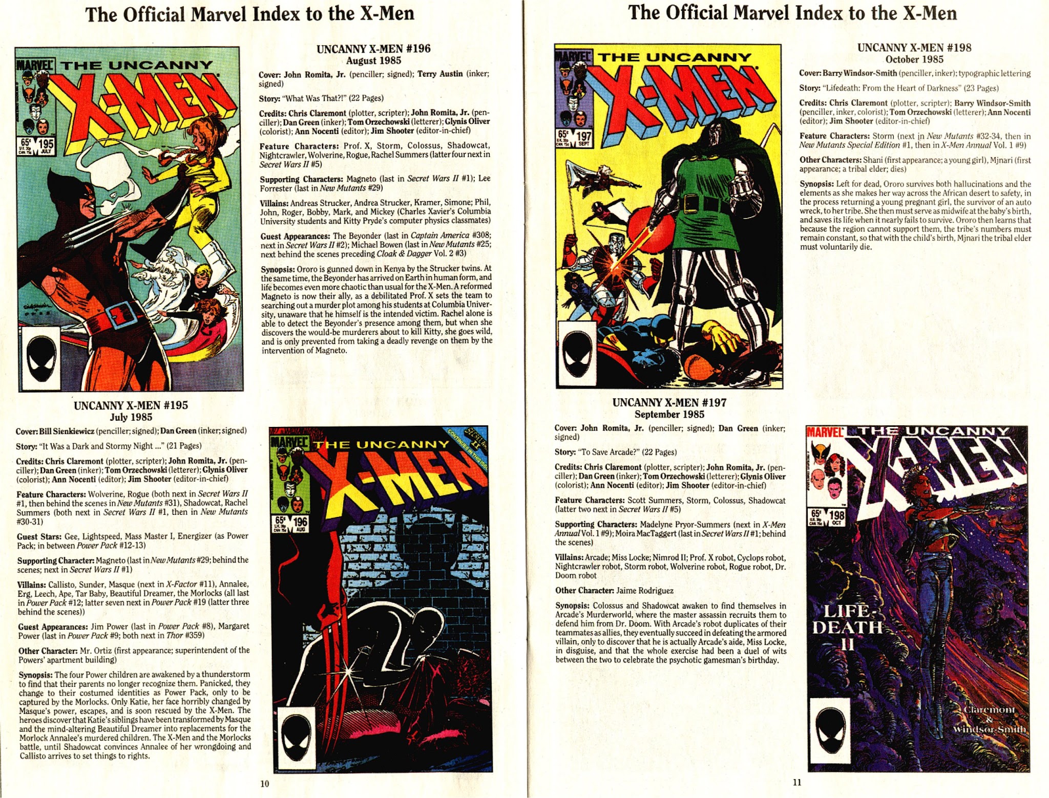 Read online The Official Marvel Index To The X-Men (1994) comic -  Issue #4 - 7