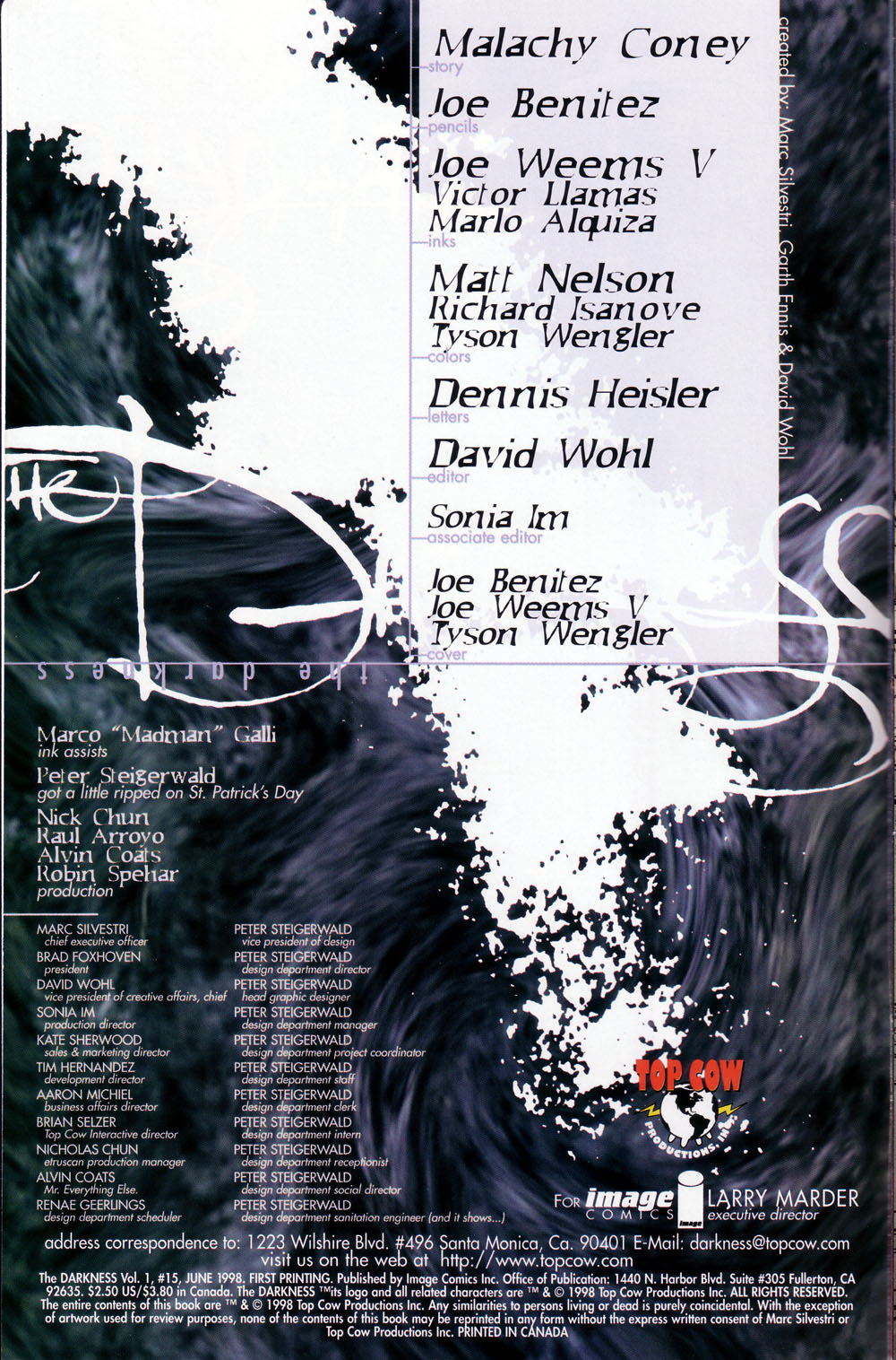 Read online The Darkness (1996) comic -  Issue #15 - 2