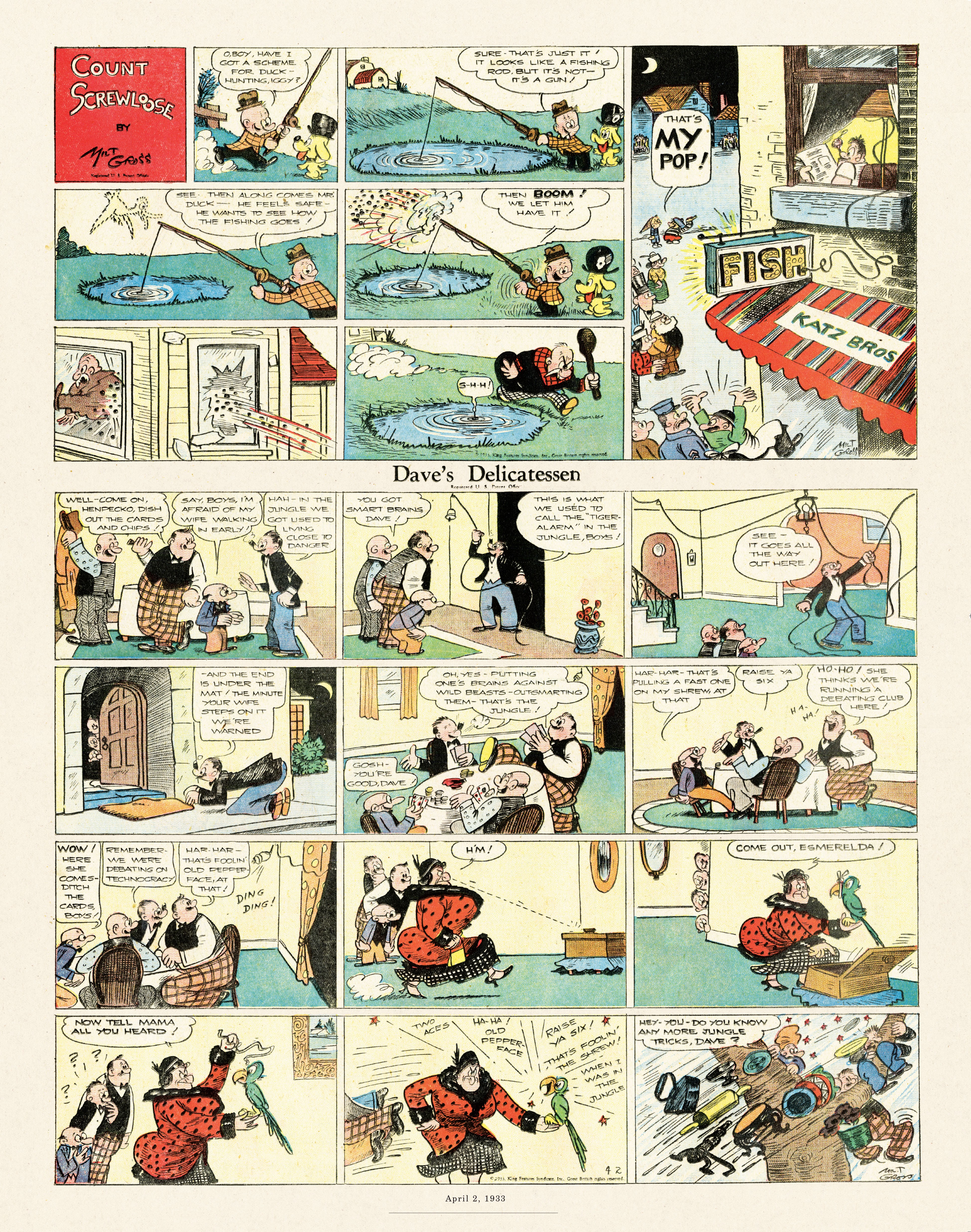 Read online Gross Exaggerations: The Meshuga Comic Strips of Milt Gross comic -  Issue # TPB - 114