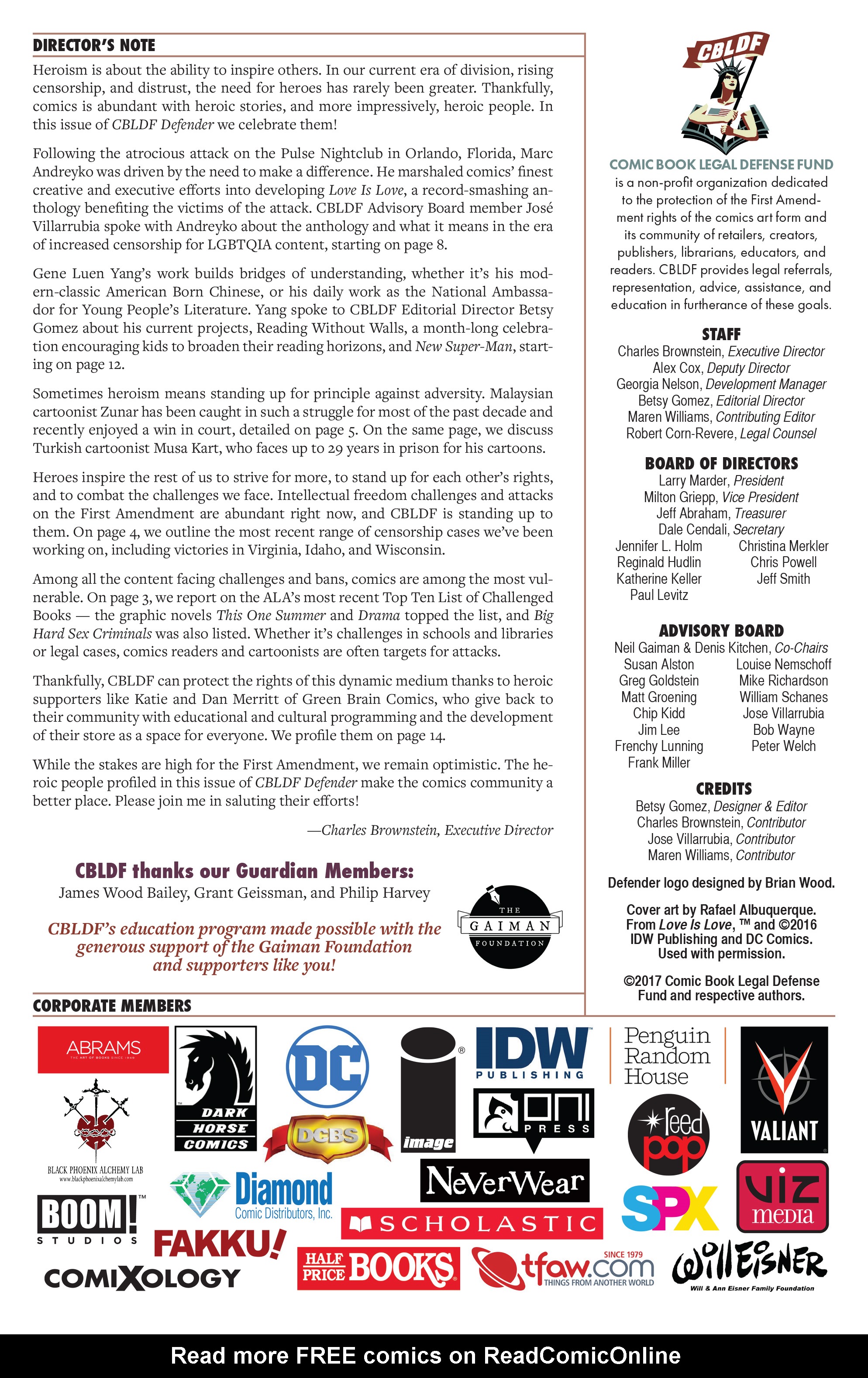 Read online CBLDF Defender Vol. 2 comic -  Issue #2 - 2