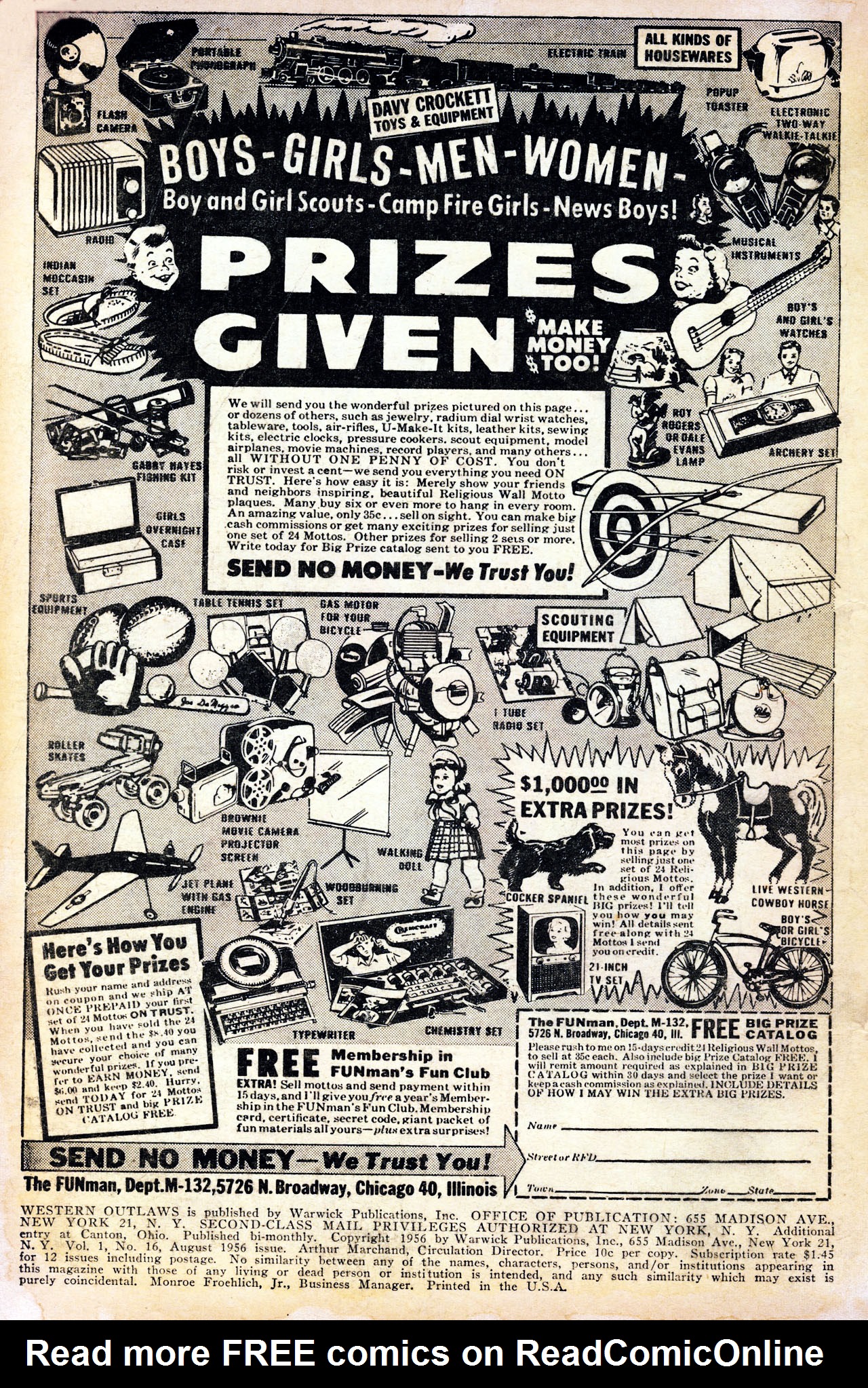 Read online Western Outlaws (1954) comic -  Issue #16 - 2
