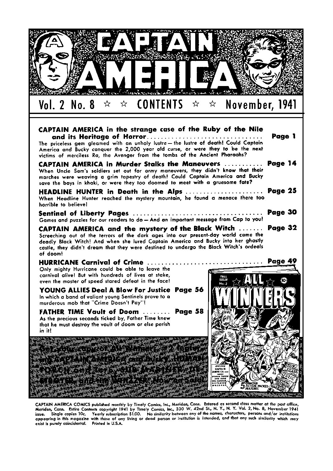 Captain America Comics 8 Page 1