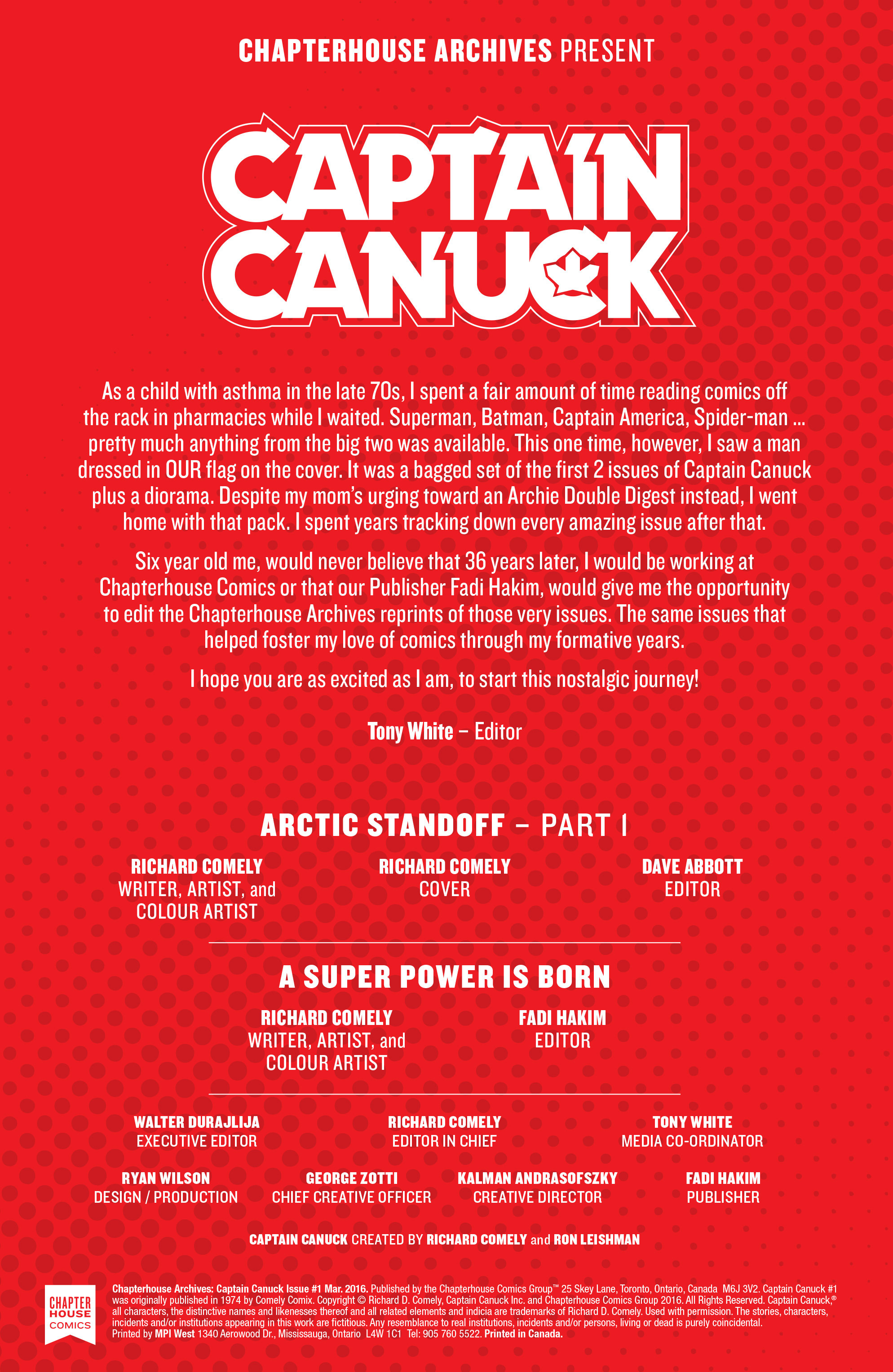 Read online Chapterhouse Archives: Captain Canuck comic -  Issue #1 - 2