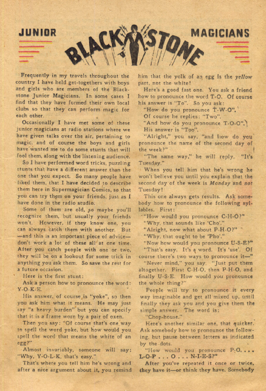 Read online Super-Magician Comics comic -  Issue #29 - 19