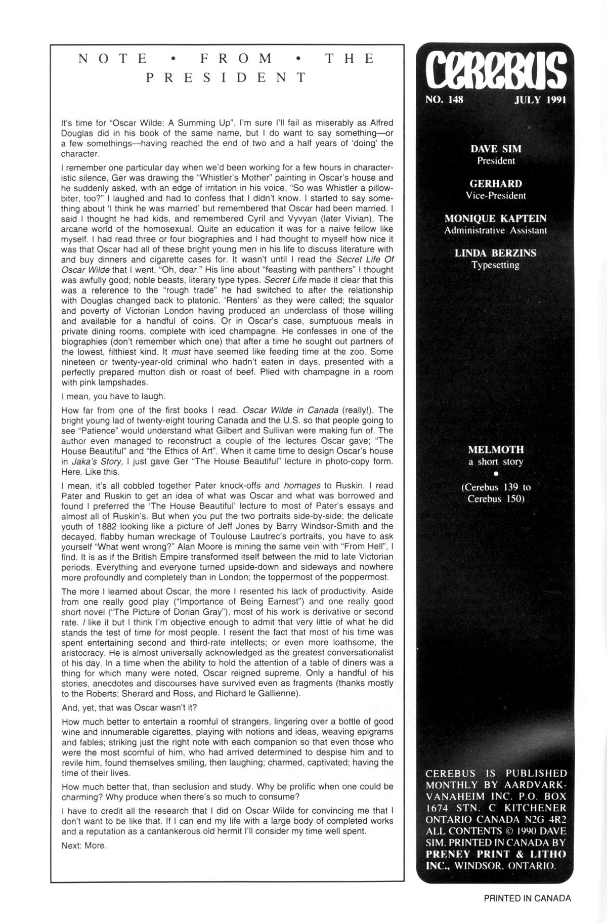 Cerebus Issue #148 #147 - English 2
