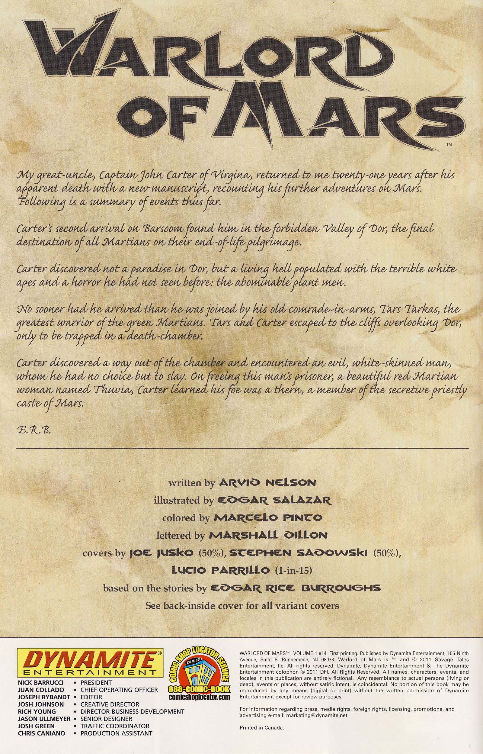 Read online Warlord of Mars comic -  Issue #14 - 2