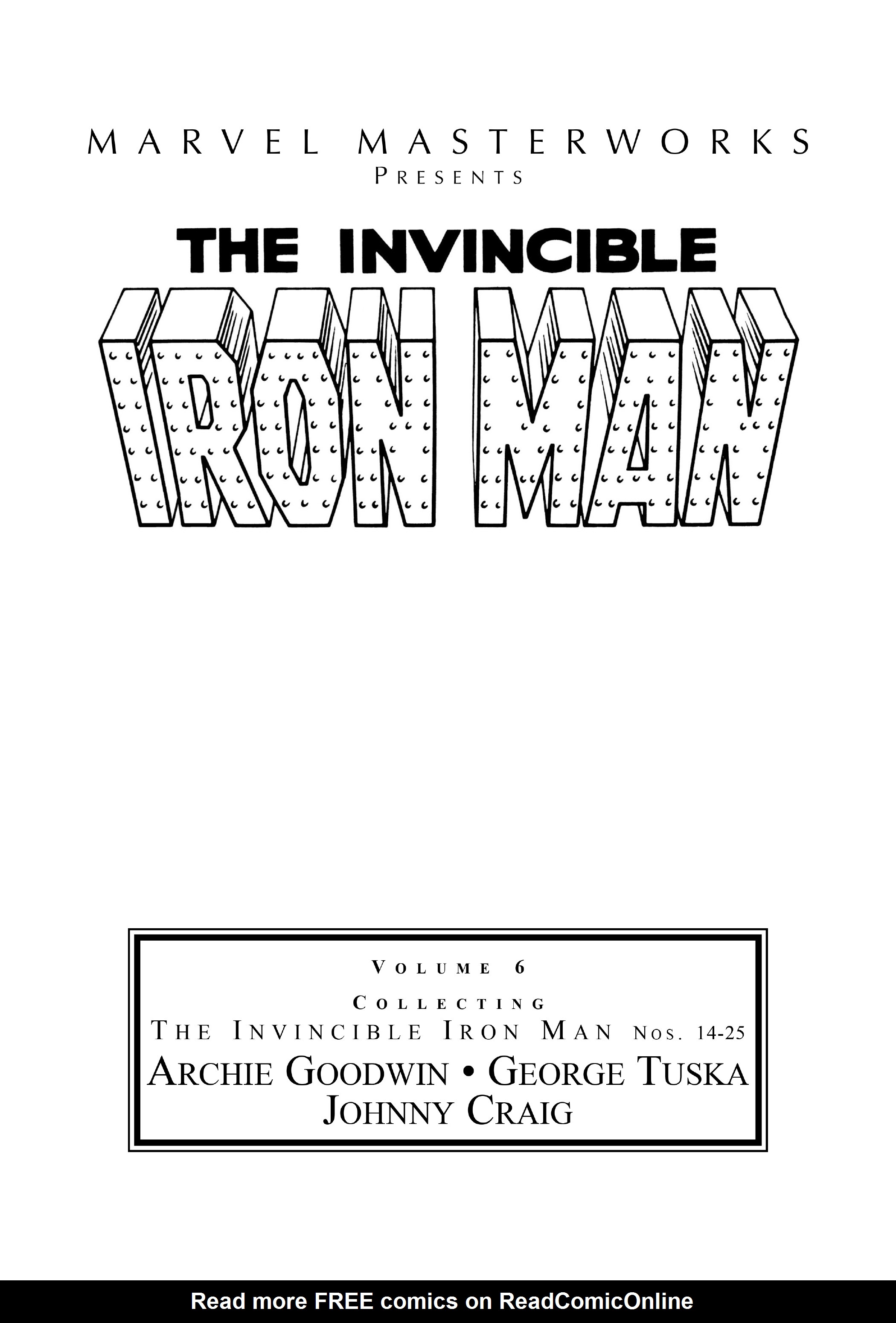 Read online Marvel Masterworks: The Invincible Iron Man comic -  Issue # TPB 6 (Part 1) - 2