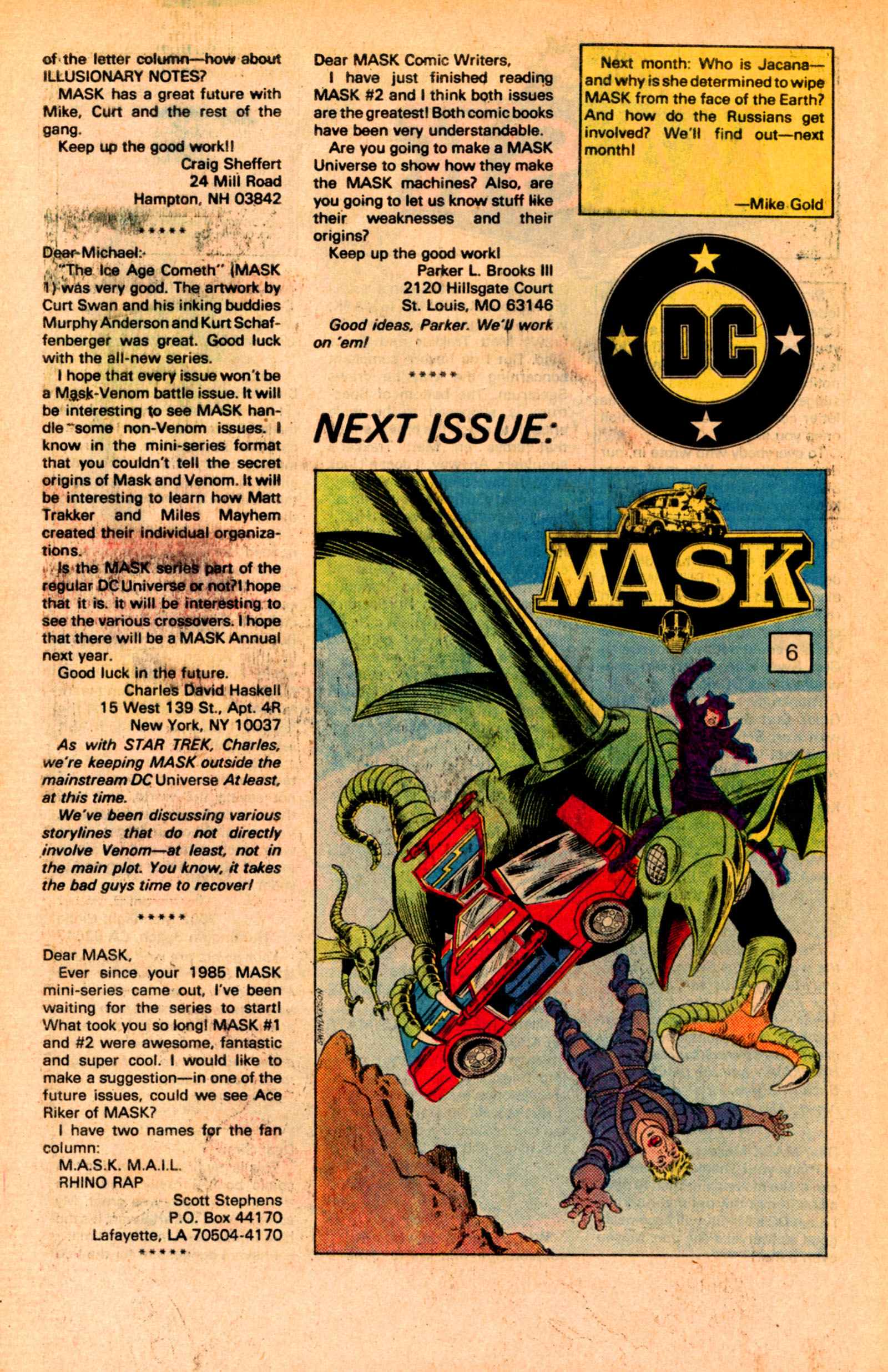 Read online MASK (1987) comic -  Issue #5 - 34