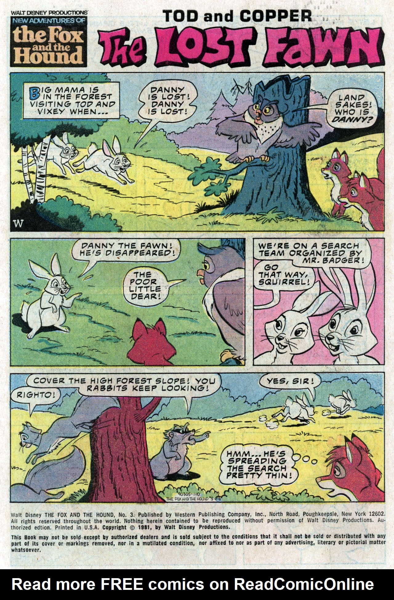 Read online Walt Disney Productions' The Fox and the Hound comic -  Issue #3 - 3