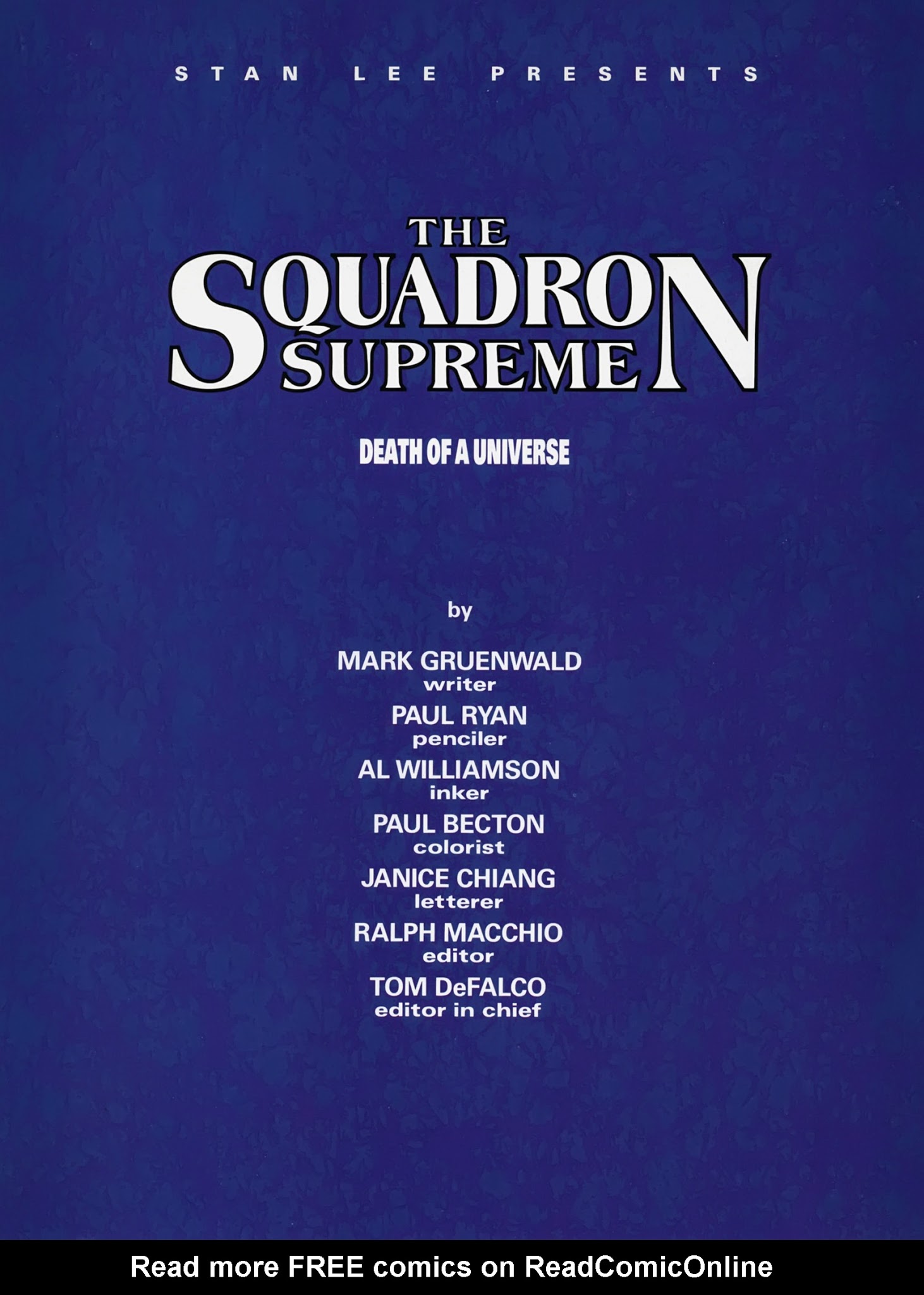 Read online Squadron Supreme: Death of a Universe comic -  Issue # Full - 2