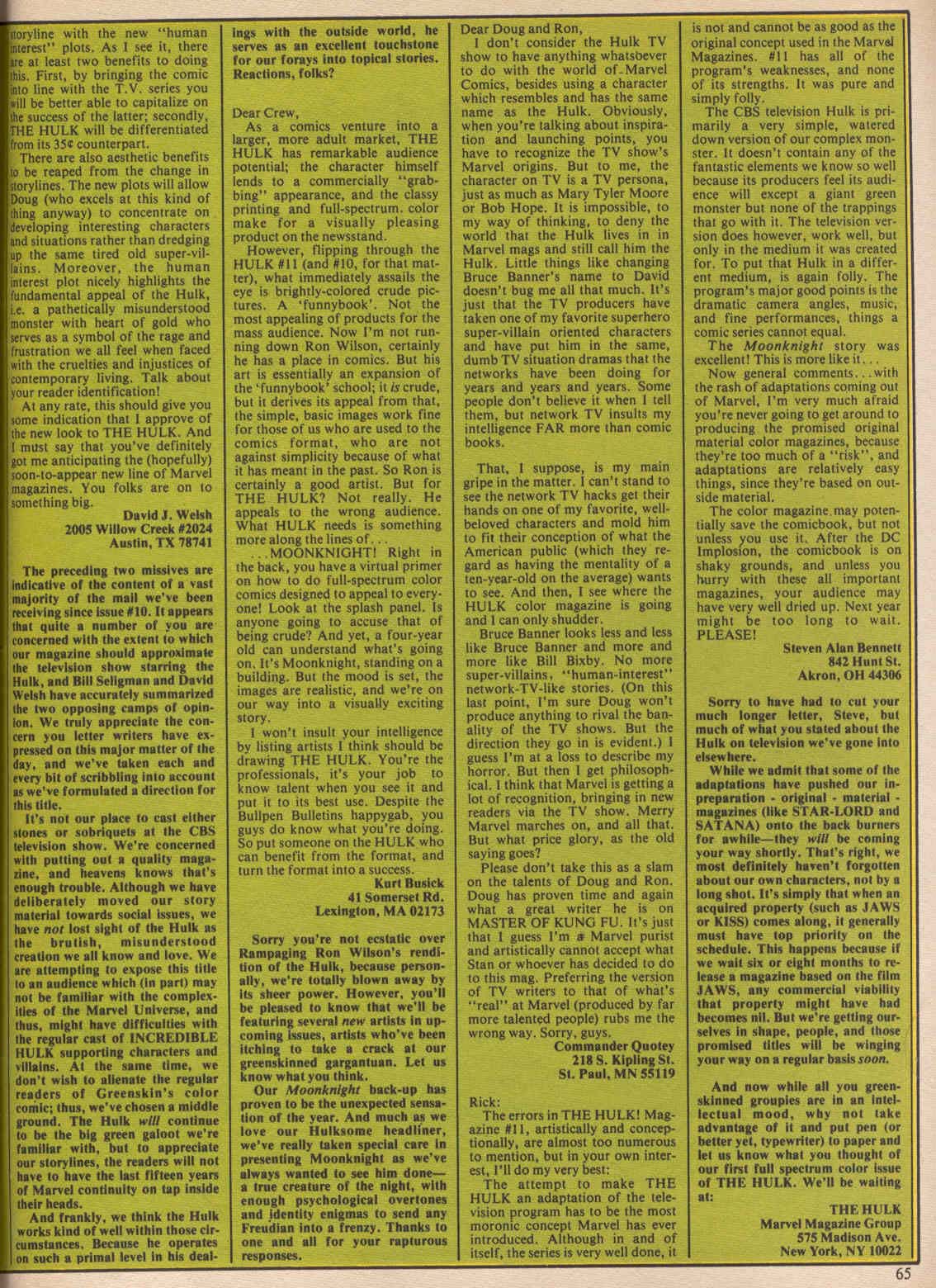 Read online Hulk (1978) comic -  Issue #13 - 66