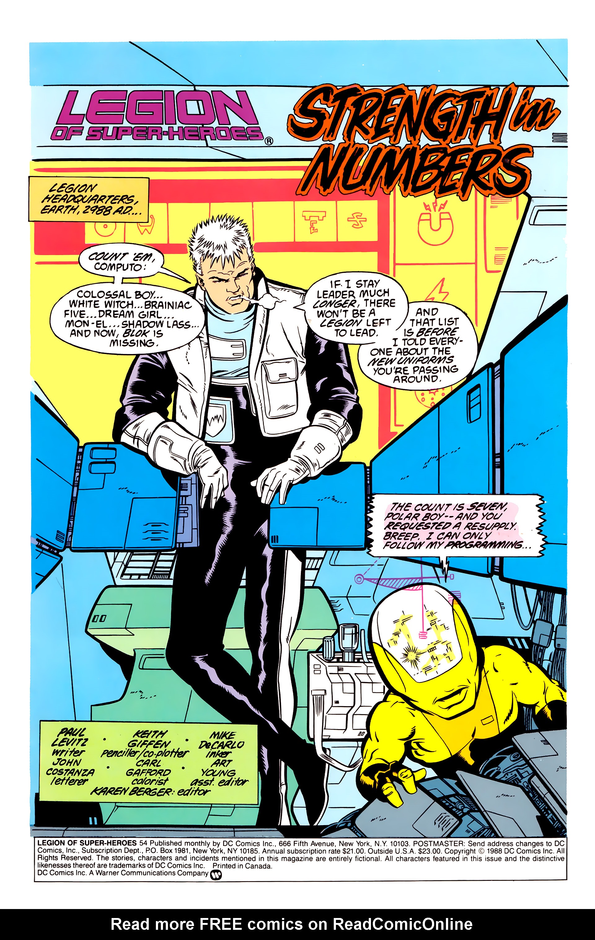 Read online Legion of Super-Heroes (1984) comic -  Issue #54 - 2