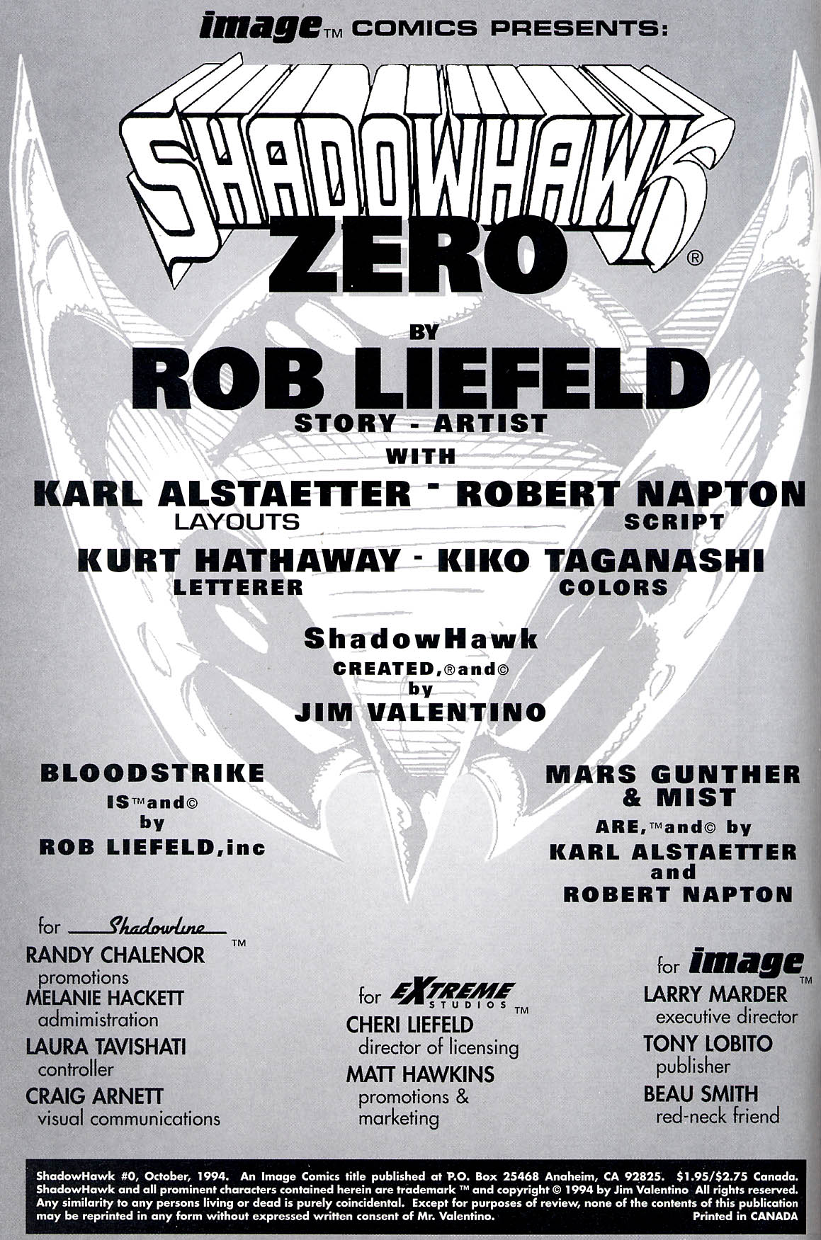 Read online ShadowHawk comic -  Issue #0 - 2