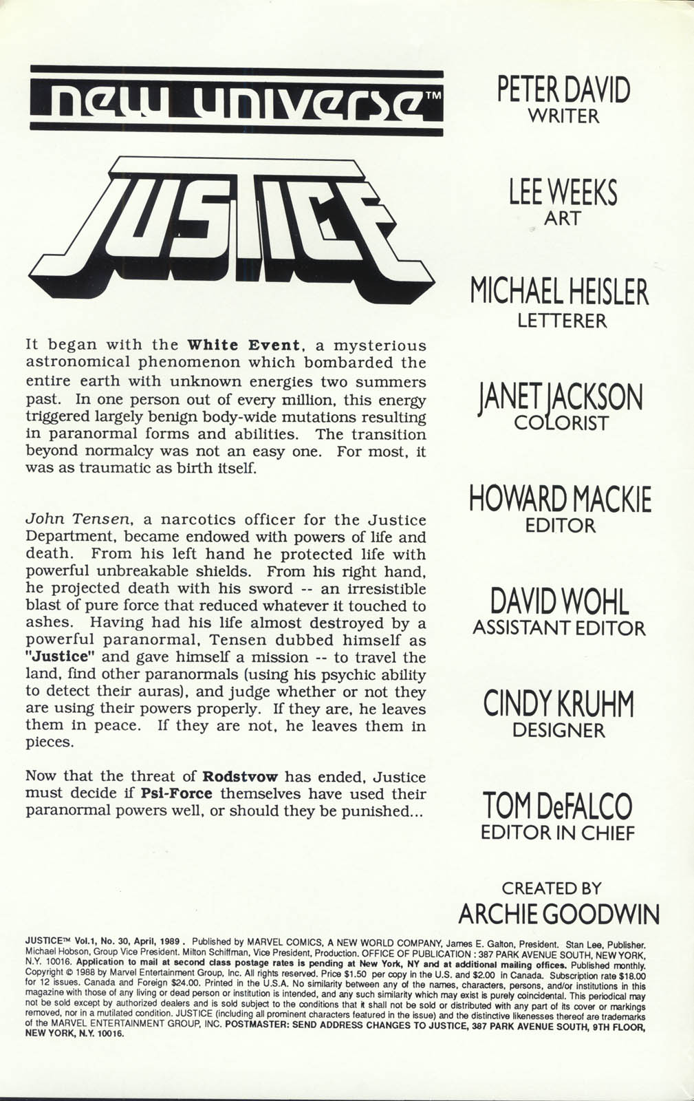 Read online Justice (1986) comic -  Issue #30 - 2