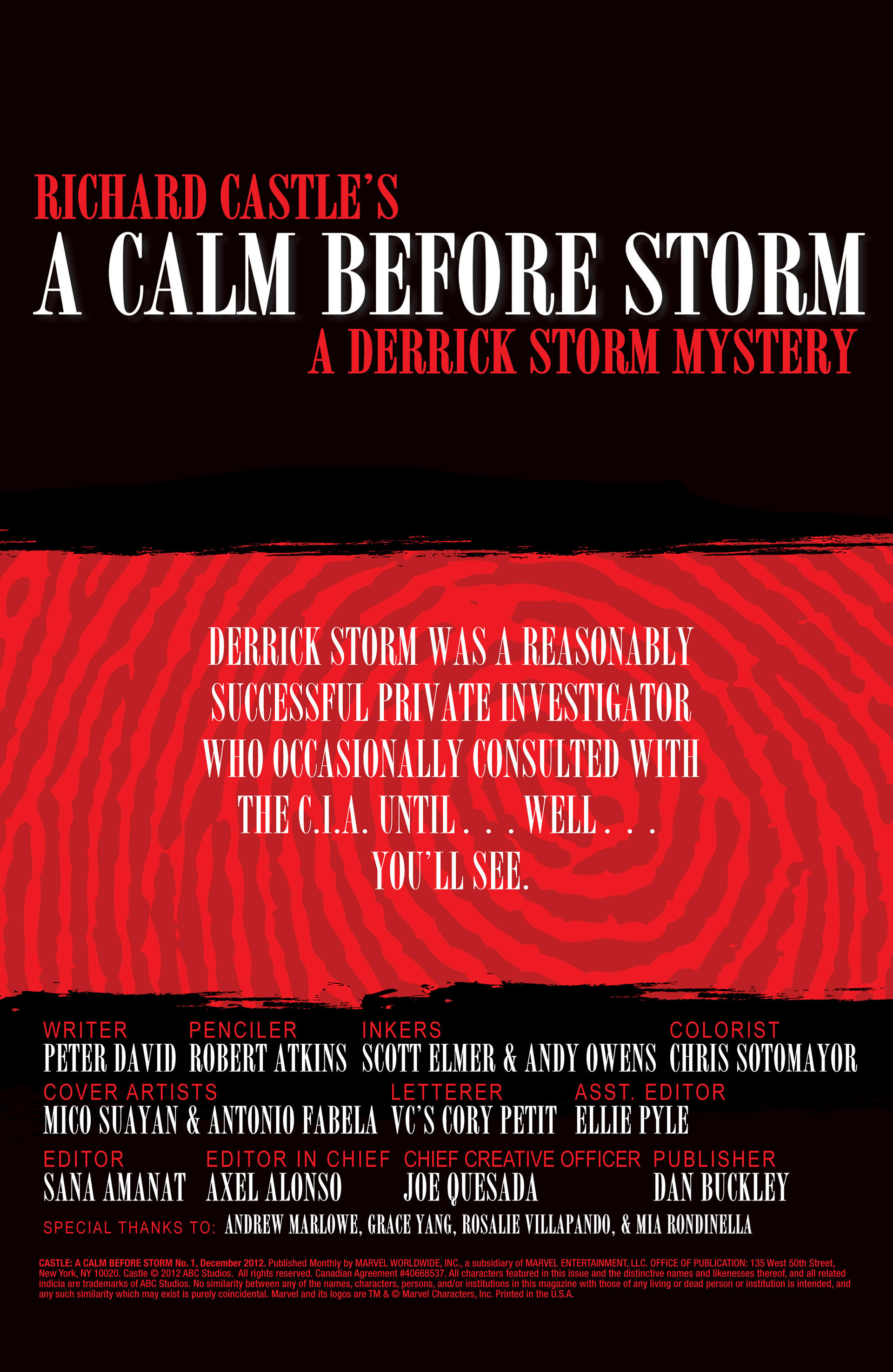Read online Castle: A Calm Before Storm comic -  Issue #1 - 2
