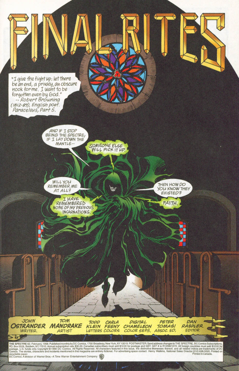 Read online The Spectre (1992) comic -  Issue #62 - 2