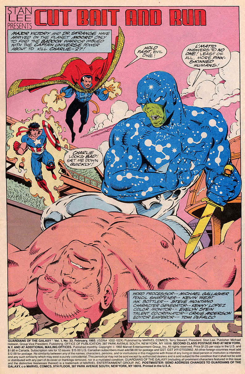 Read online Guardians of the Galaxy (1990) comic -  Issue #33 - 2