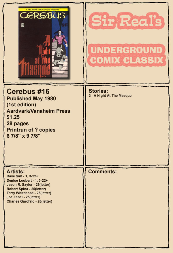 Read online Cerebus comic -  Issue #16 - 1