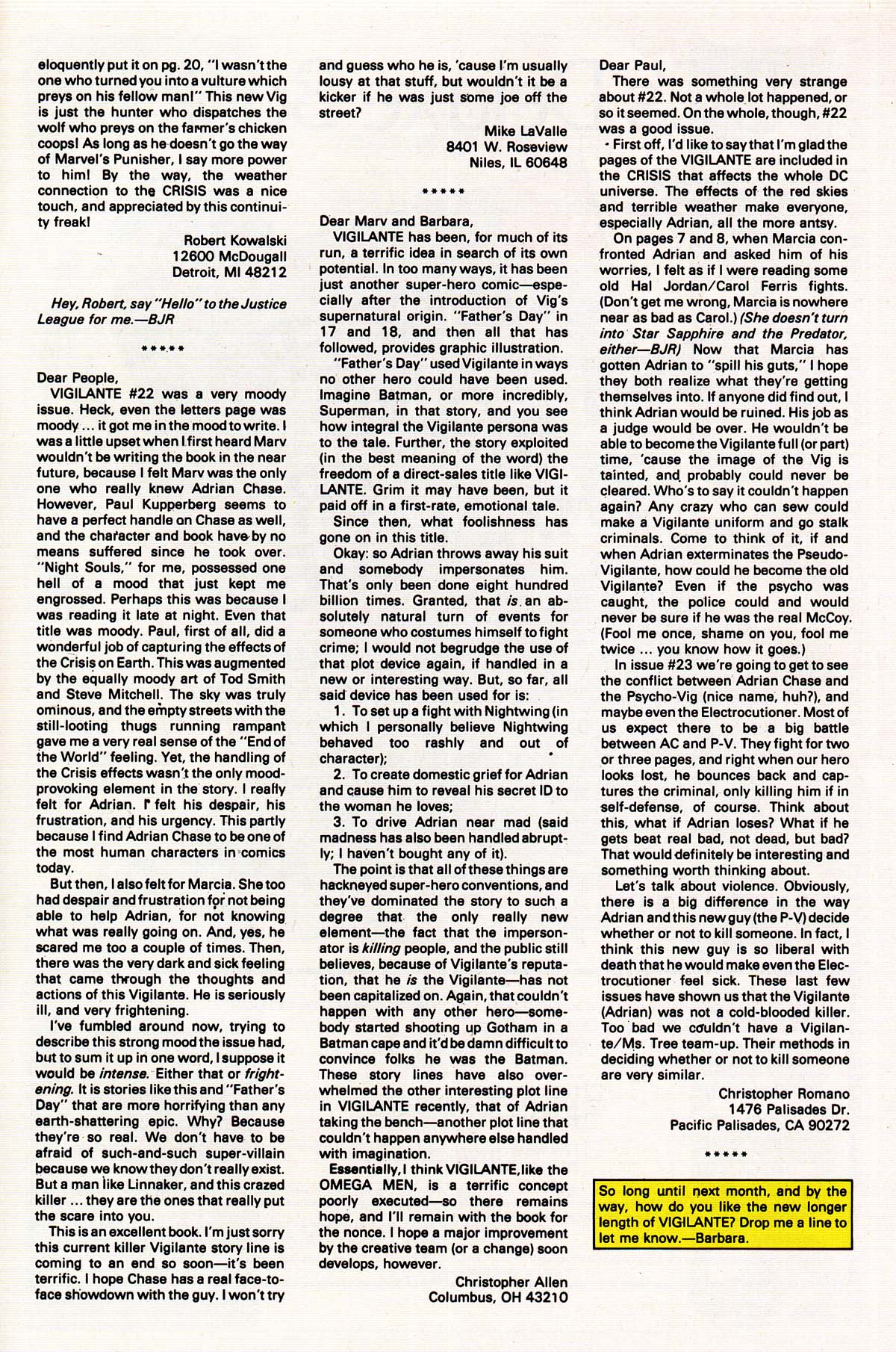 Read online Vigilante (1983) comic -  Issue #25 - 32