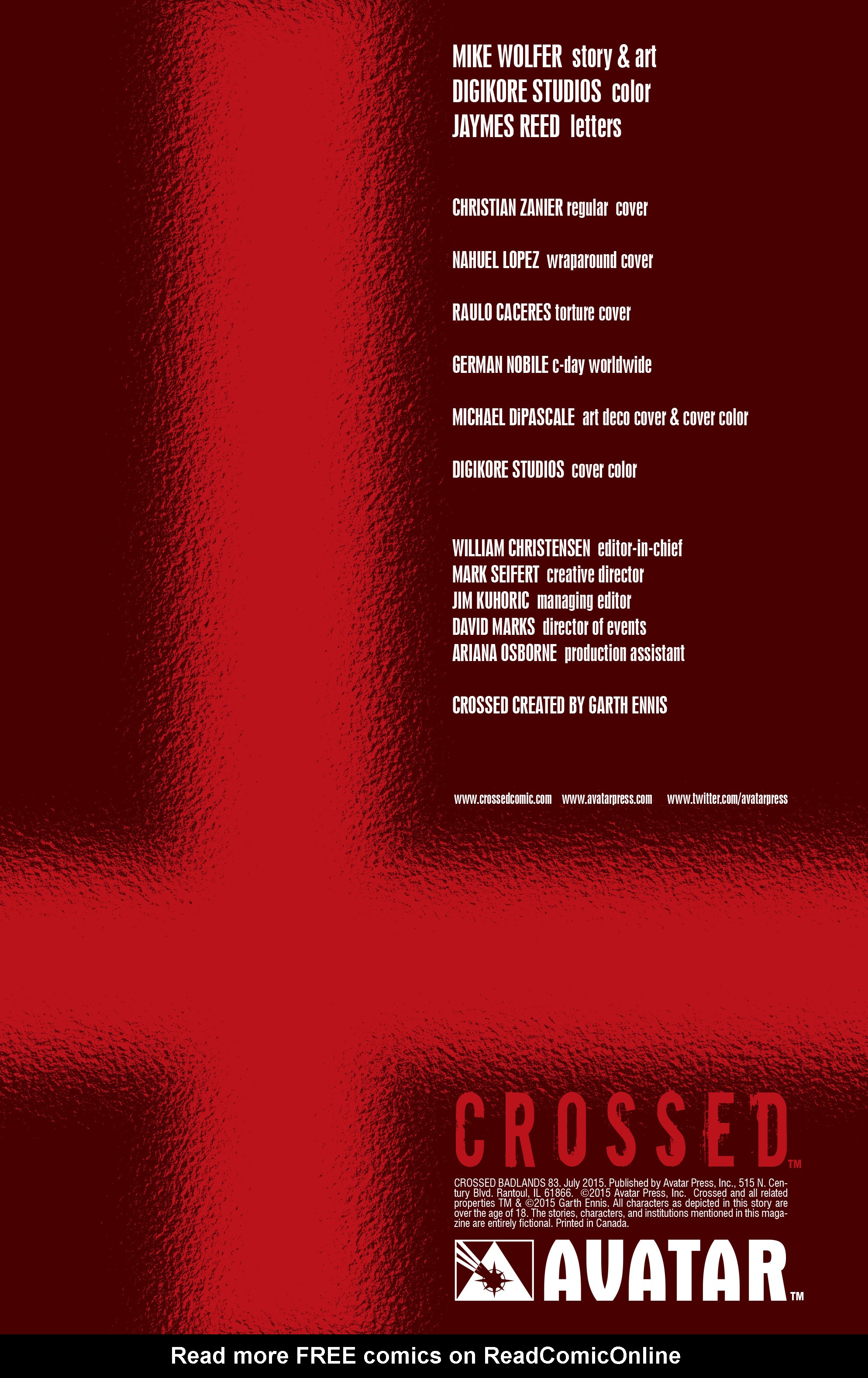 Read online Crossed: Badlands comic -  Issue #83 - 2