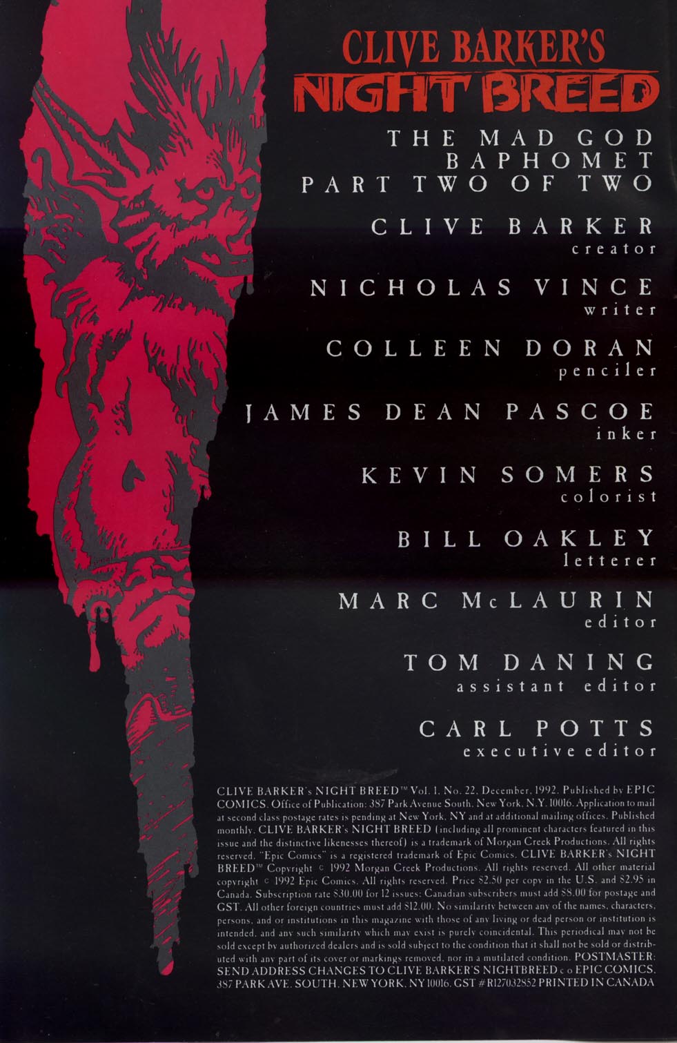 Read online Clive Barker's Night Breed (1990) comic -  Issue #22 - 2