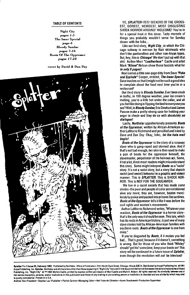 Read online Splatter comic -  Issue #3 - 2