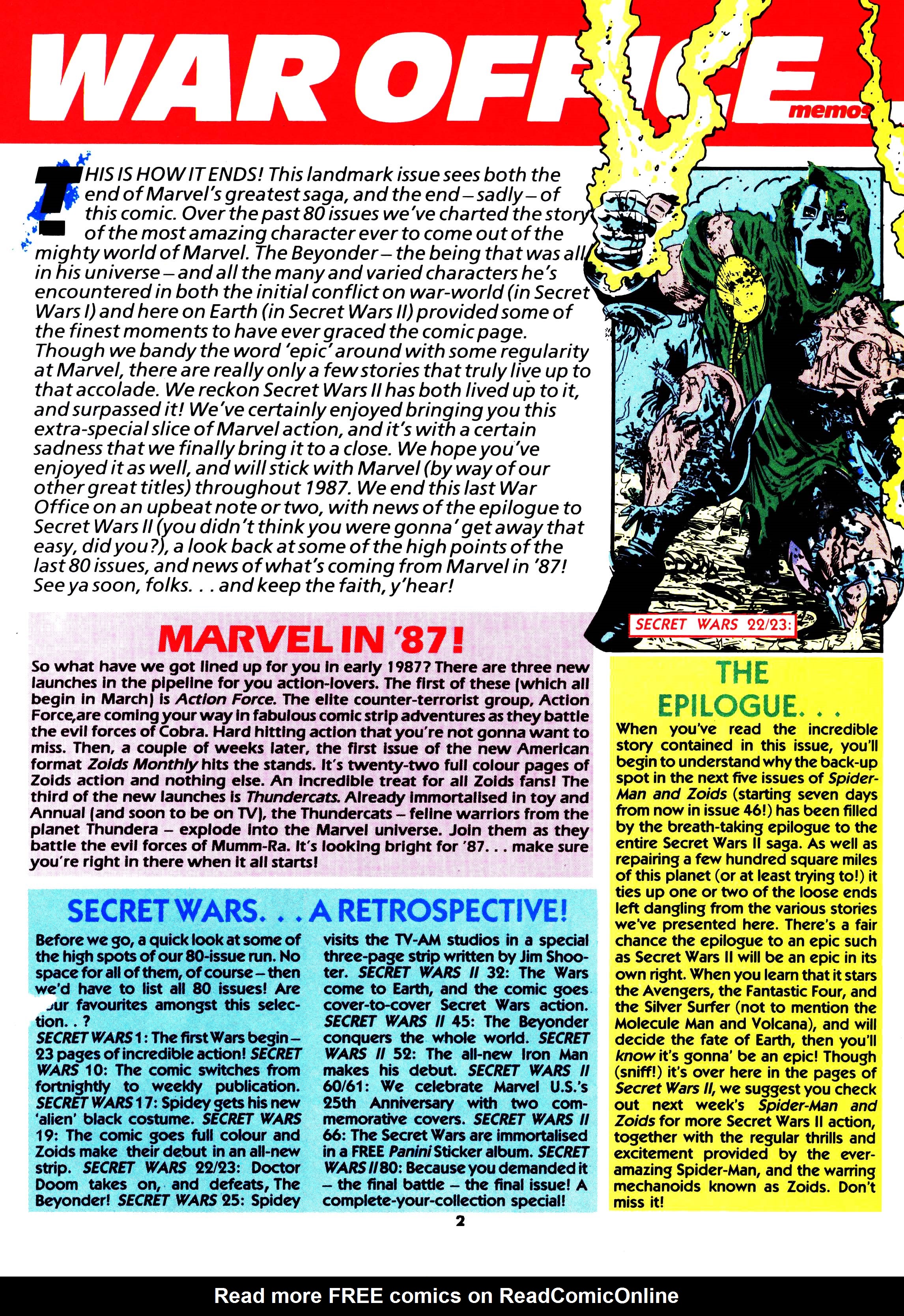 Read online Secret Wars (1985) comic -  Issue #80 - 2