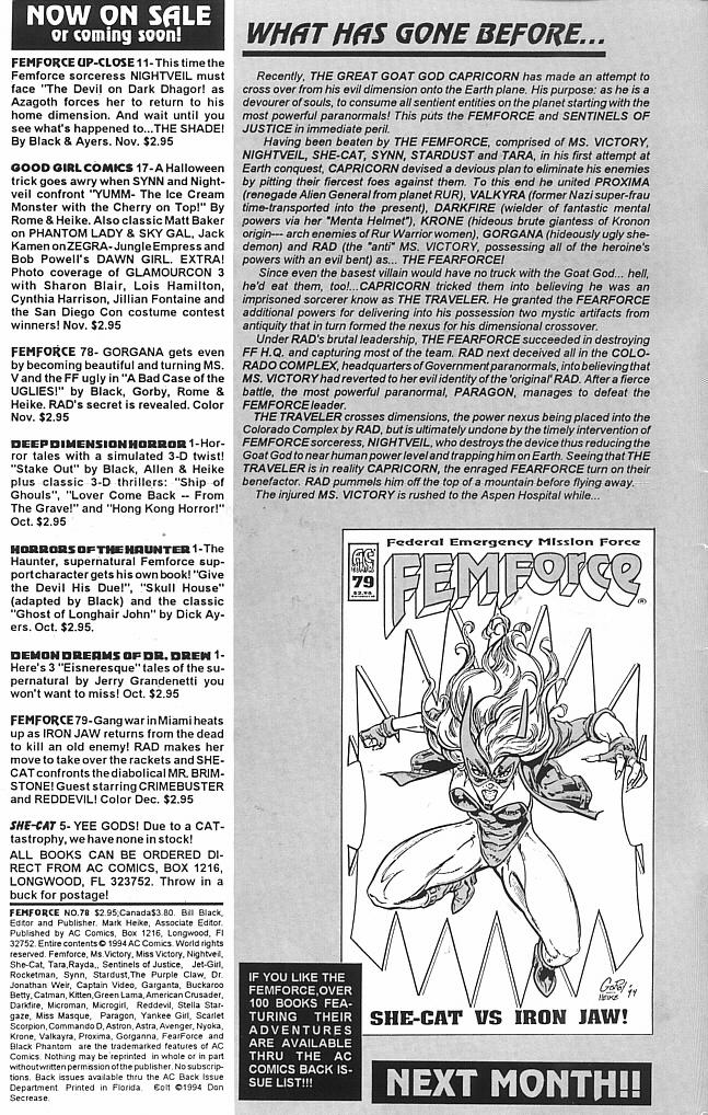 Read online Femforce comic -  Issue #78 - 2