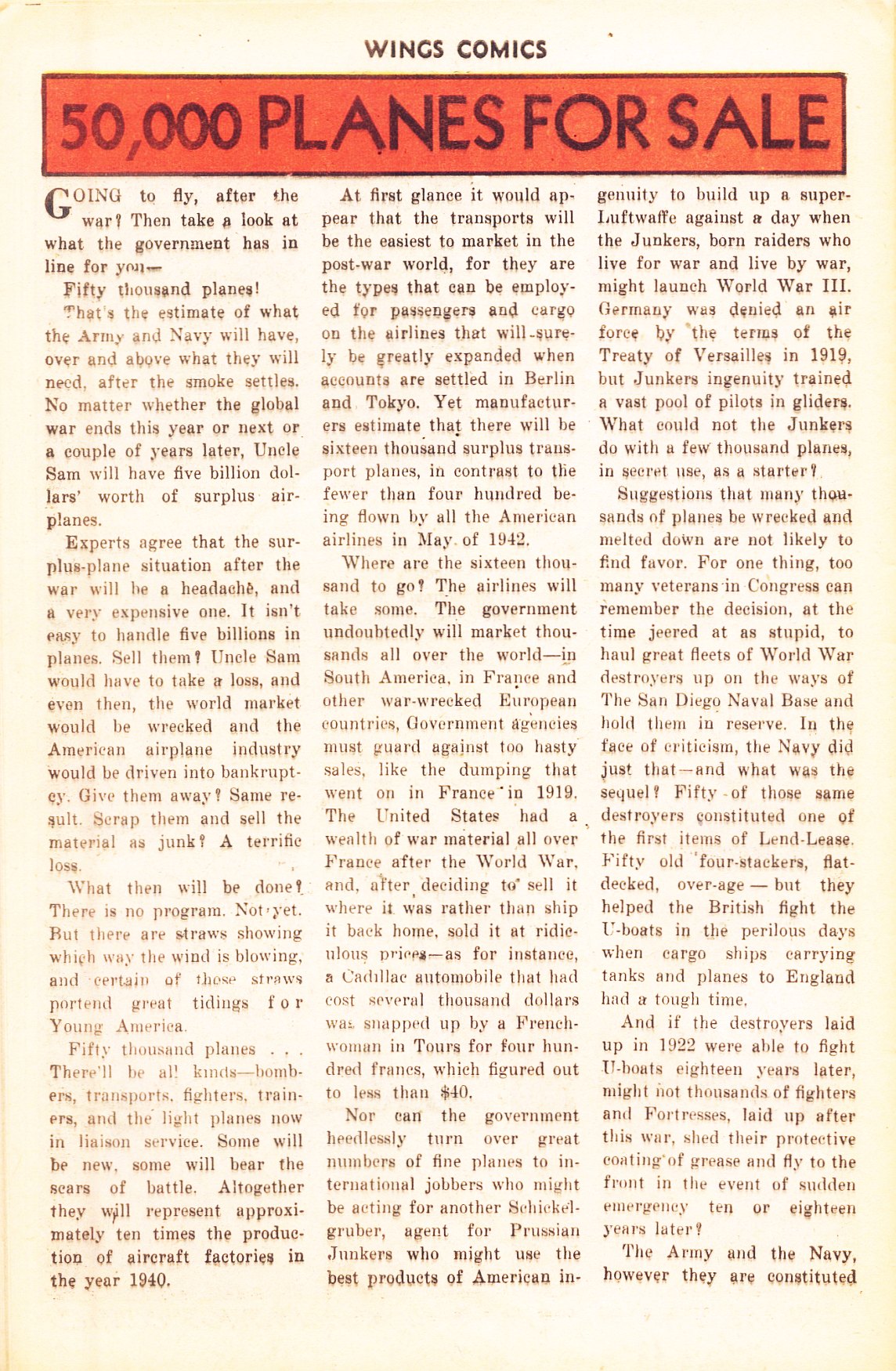 Read online Wings Comics comic -  Issue #50 - 42