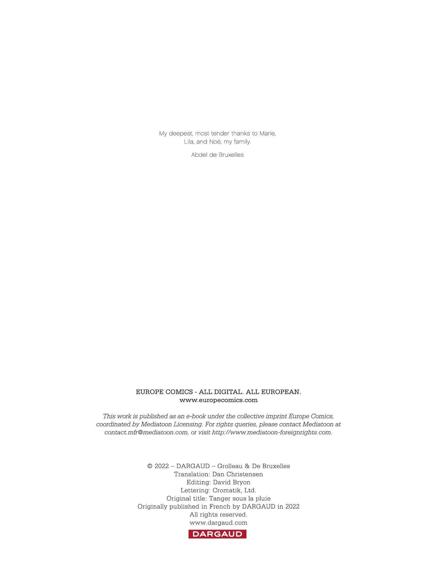 Read online Tangier in the Rain comic -  Issue # TPB - 116