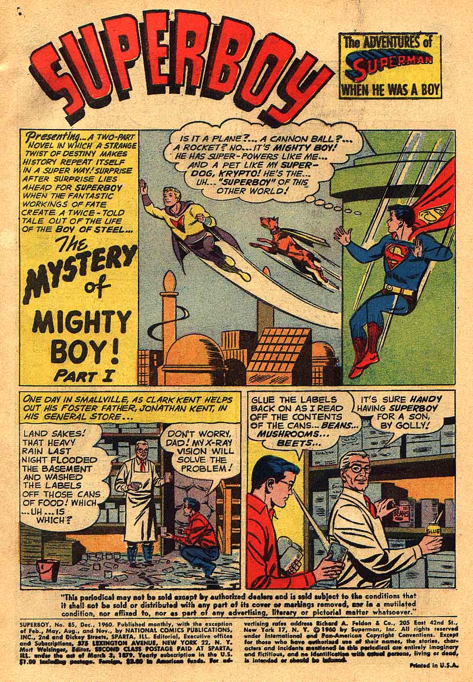 Read online Superboy (1949) comic -  Issue #85 - 2