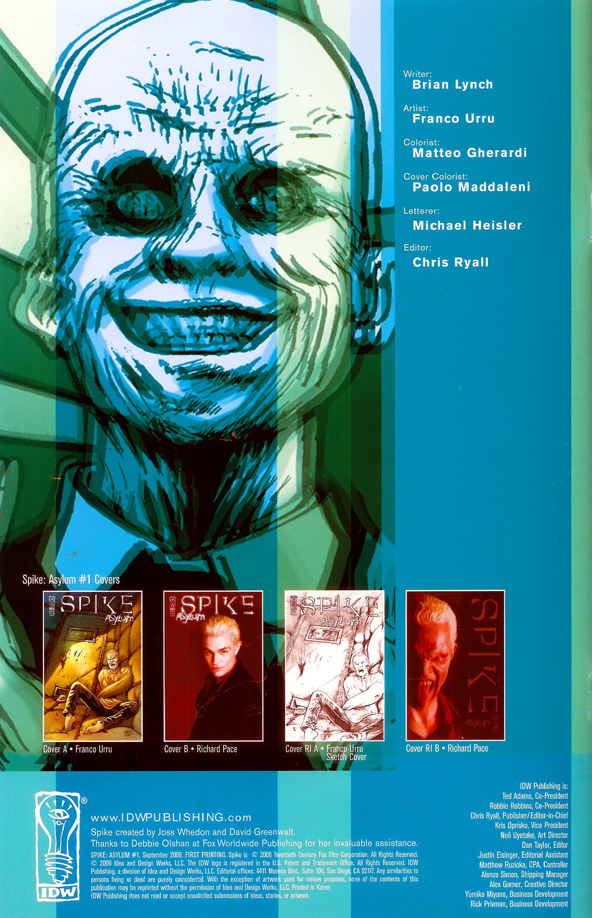 Read online Spike: Asylum comic -  Issue #1 - 2